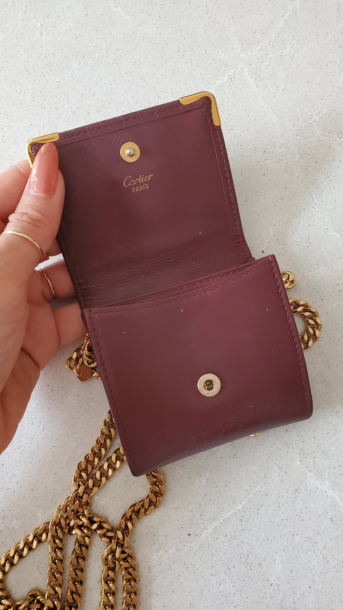 Authentic Vintage Cartier Upcycle Mini Pouch on Chain