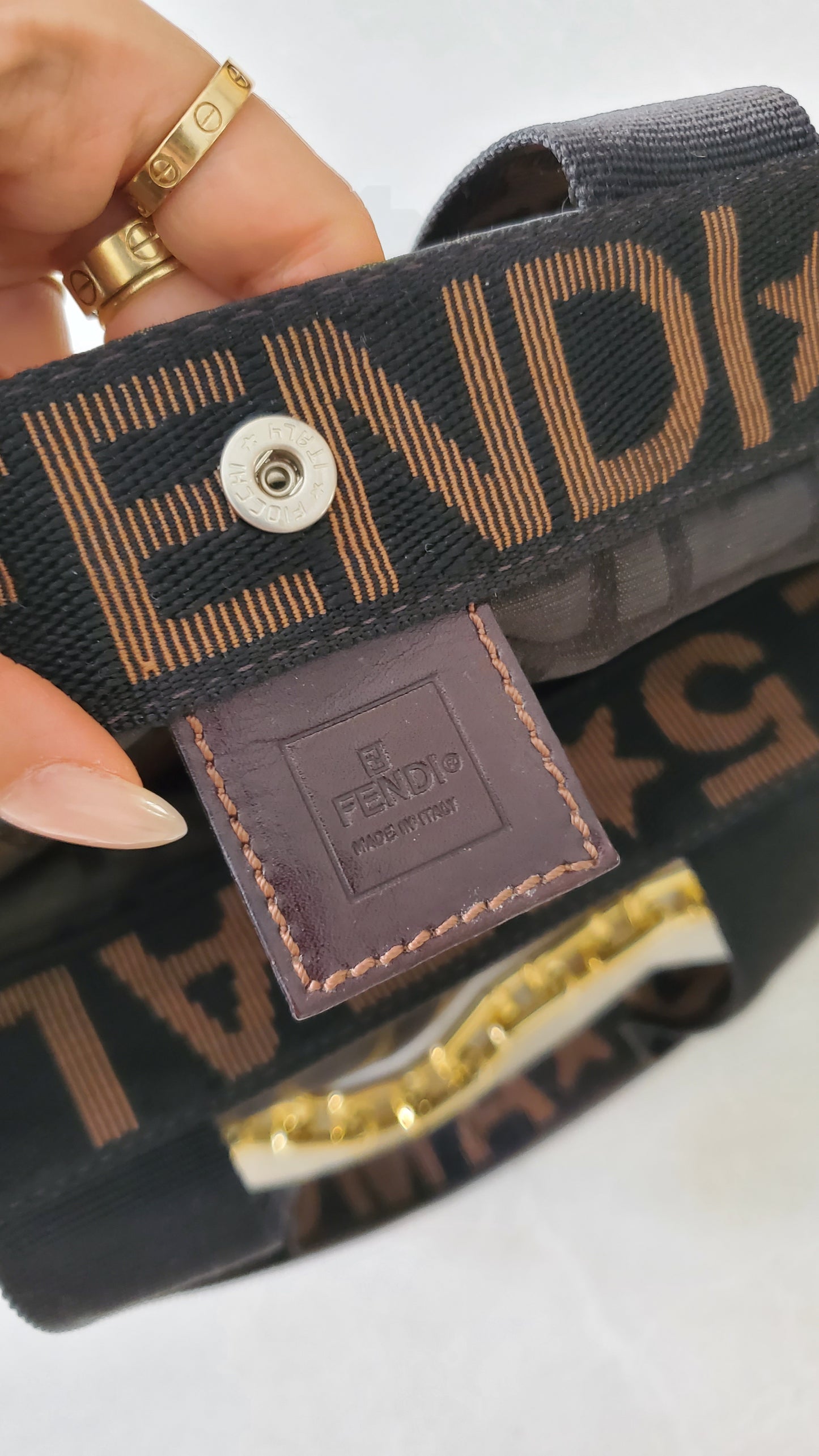 Authentic Fendi FF Upcycle Large Tote Bag with Chains