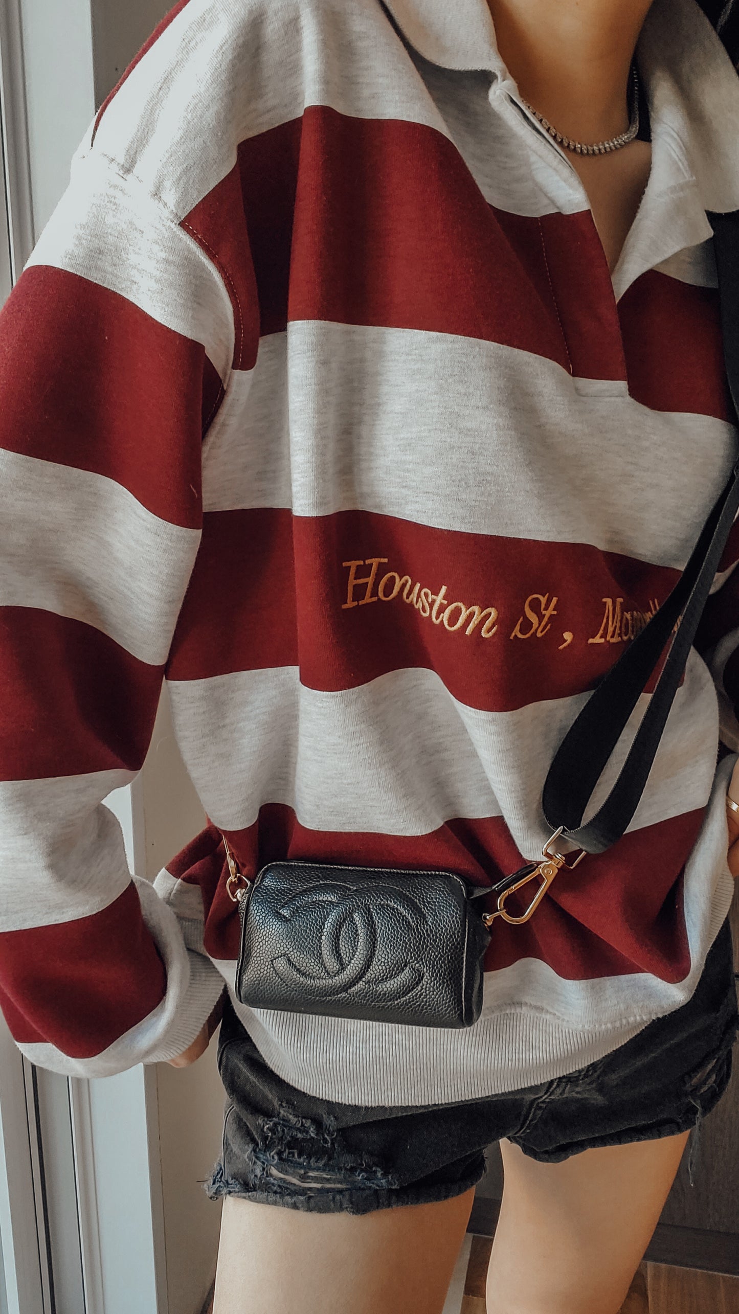 Authentic Chanel Upcycle Black Caviar Small Pouch on Chain & Strap