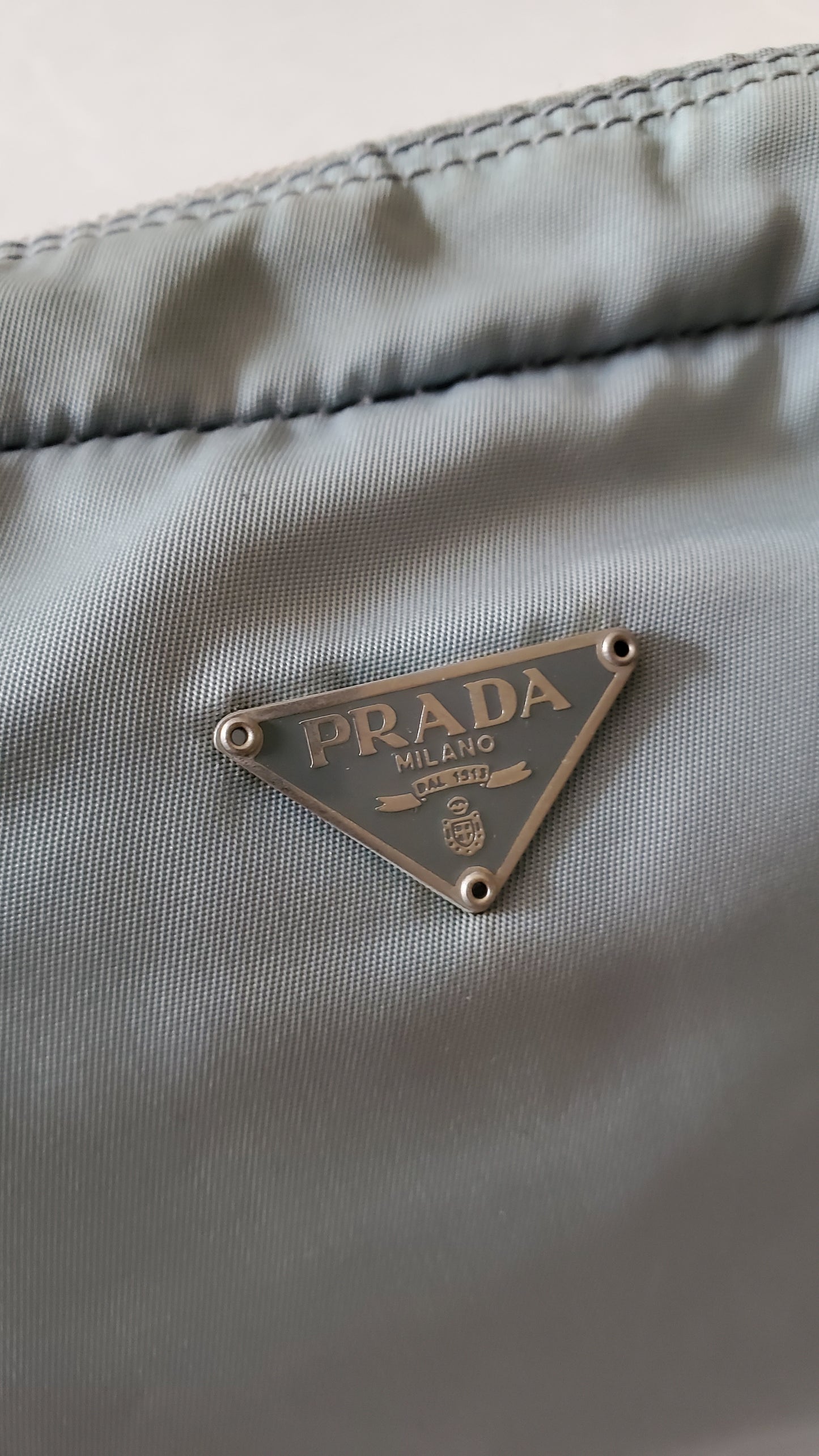 Authentic Prada Upcycle Nylon Pouch on Chain & Strap
