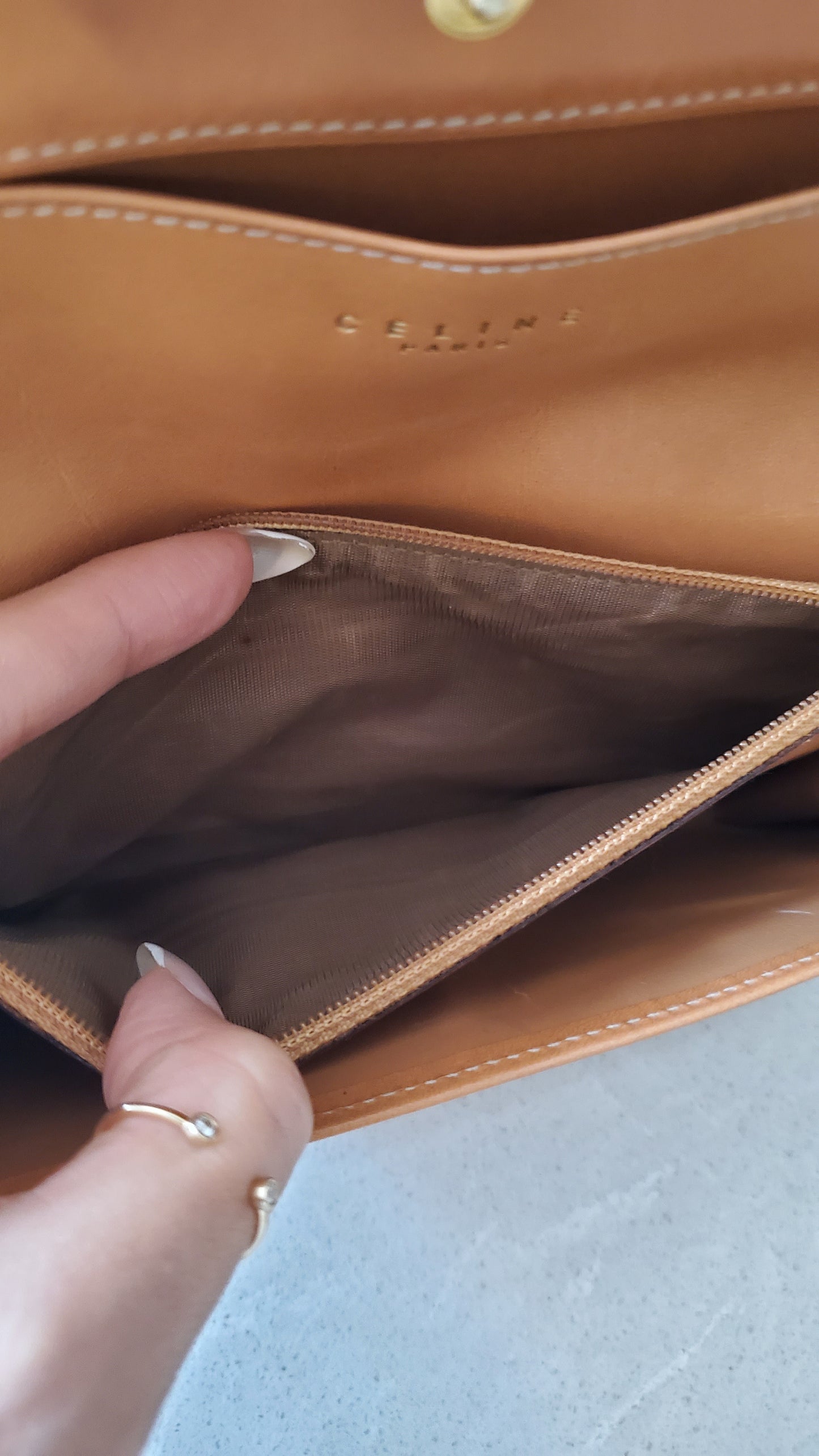 Authentic Vintage Celine Upcycle Long Wallet on Chain & Strap