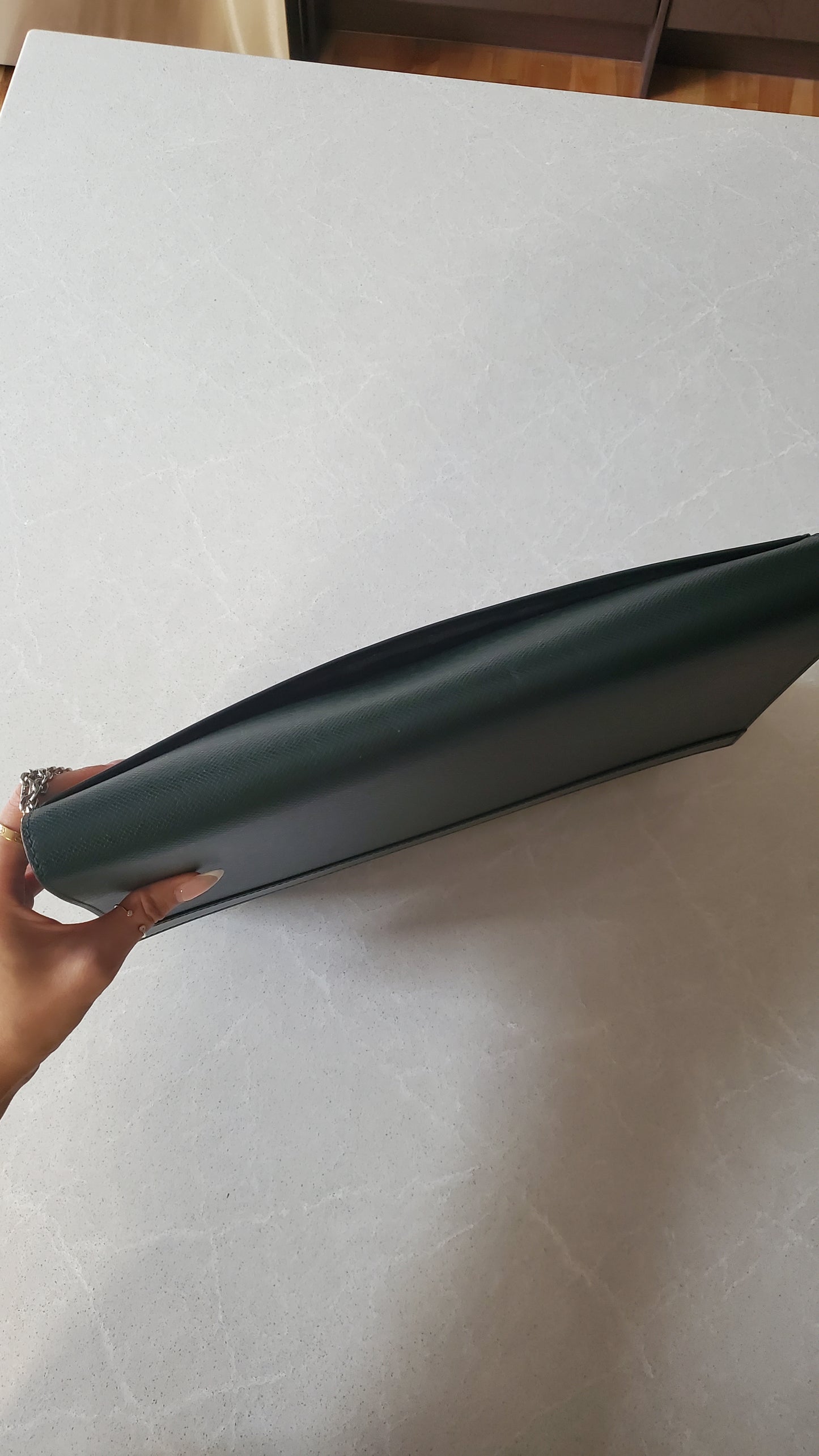 Authentic Vintage Louis Vuitton (Dark Green) Upcycle Large Purse on Chains