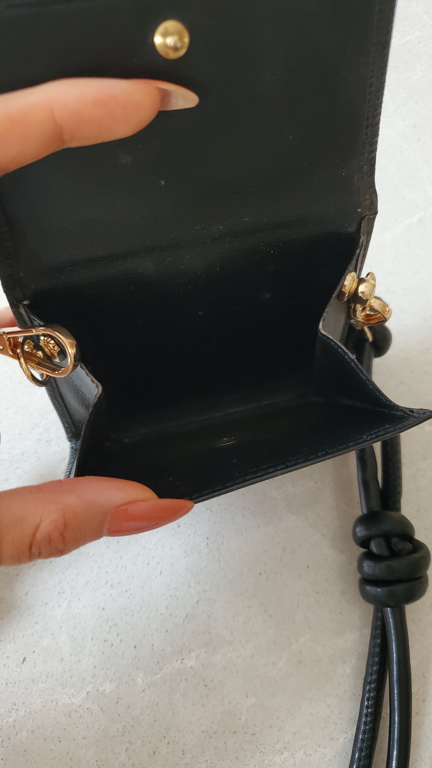 Authentic Vintage Louis Vuitton Upcycle Black Epi Small Wallet on Strap