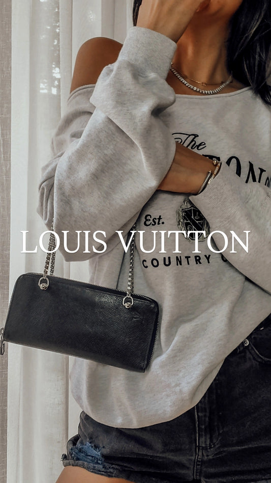 Authentic Louis Vuitton Upcycle Zip Wallet with Shoulder Chains