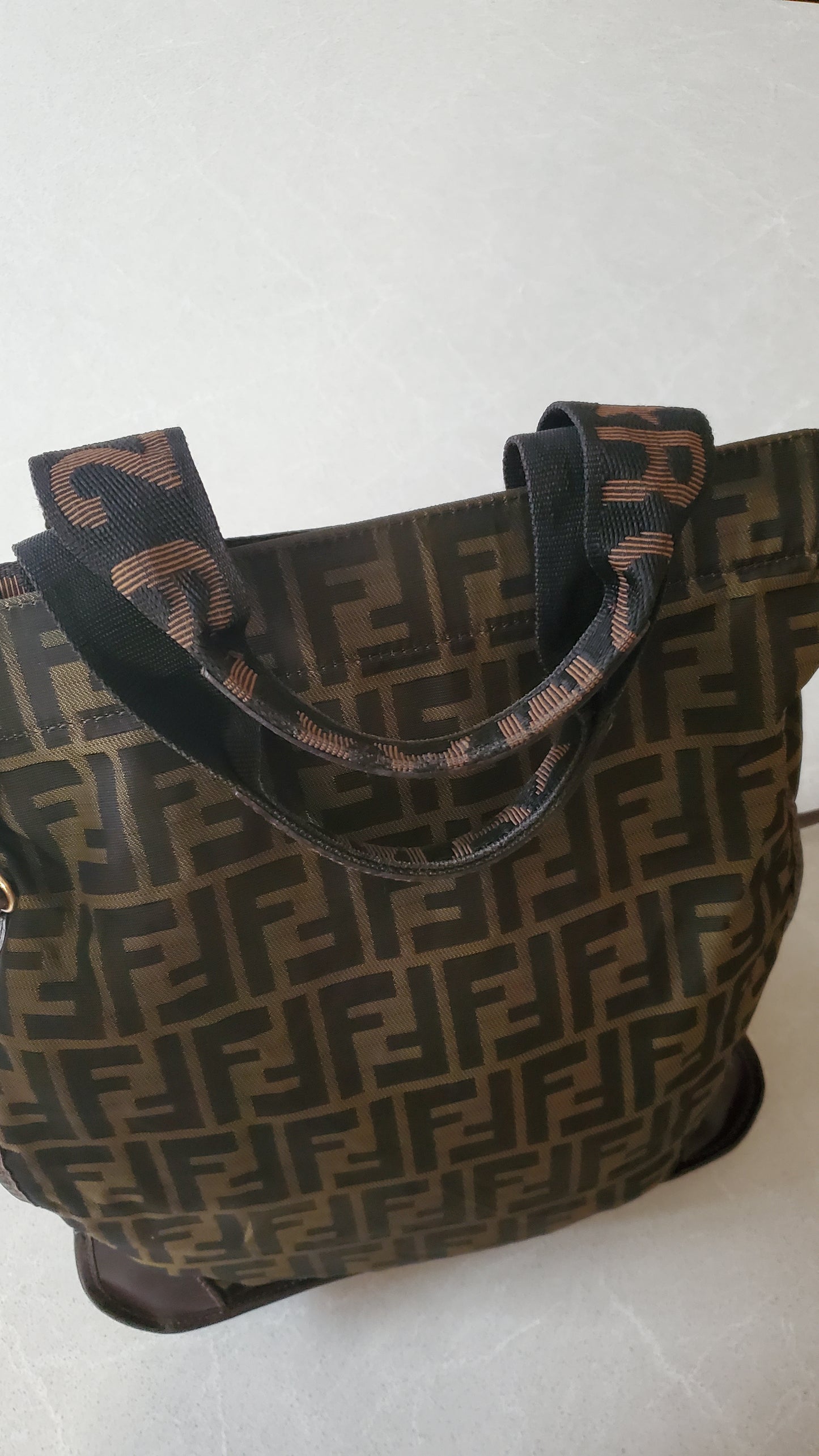 Authentic Fendi FF Large Tote Bag on Strap