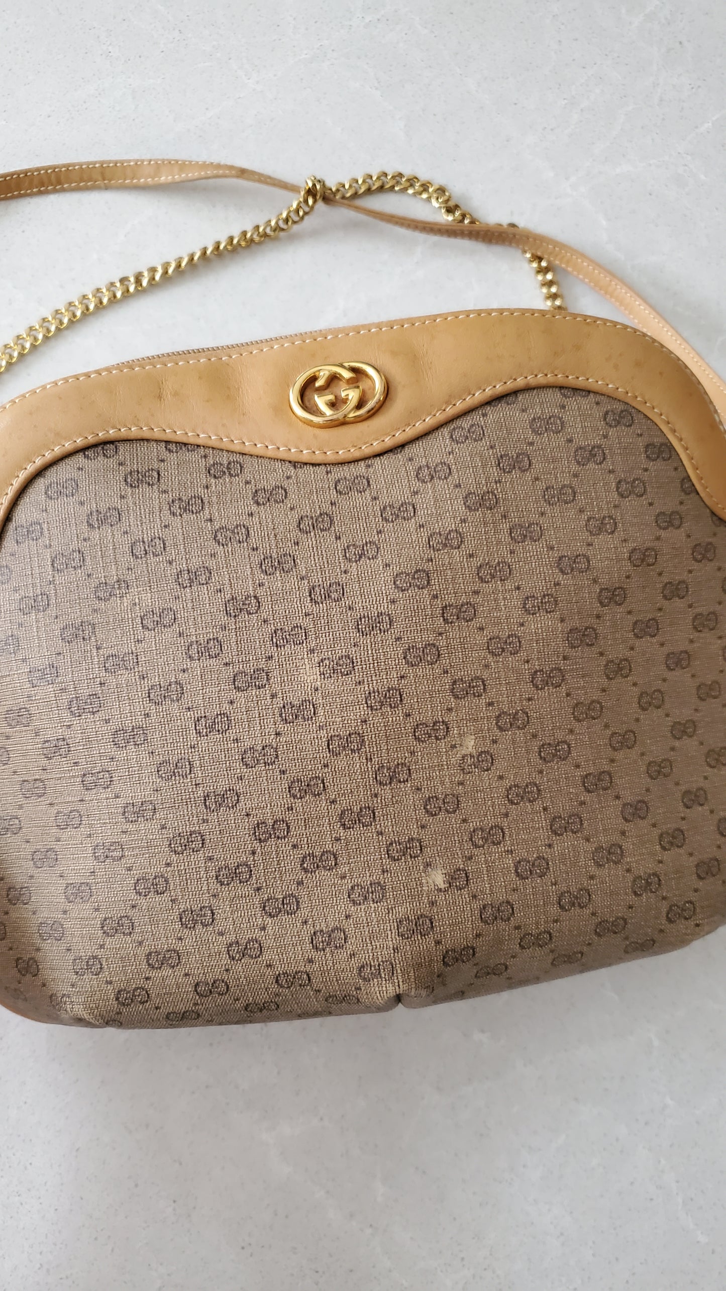 Authentic Vintage Gucci Upcycle Shoulder Purse on Chain/ Strap