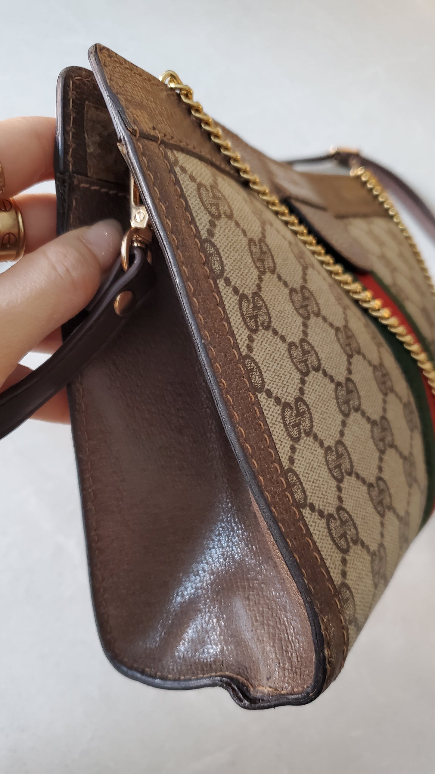 Authentic Vintage Gucci Upcycle Purse with Chain & Strap