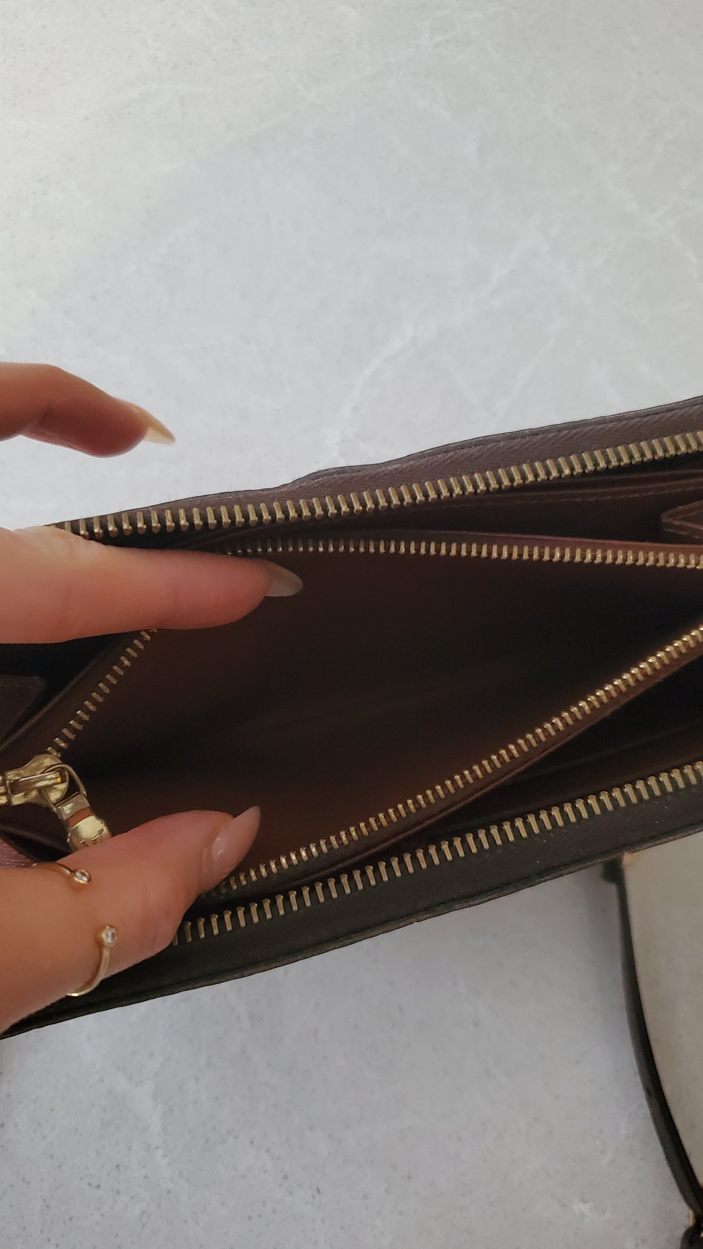 Authentic Louis Vuitton Upcycle Zip Up Wallet with Shoulder Strap and Chain