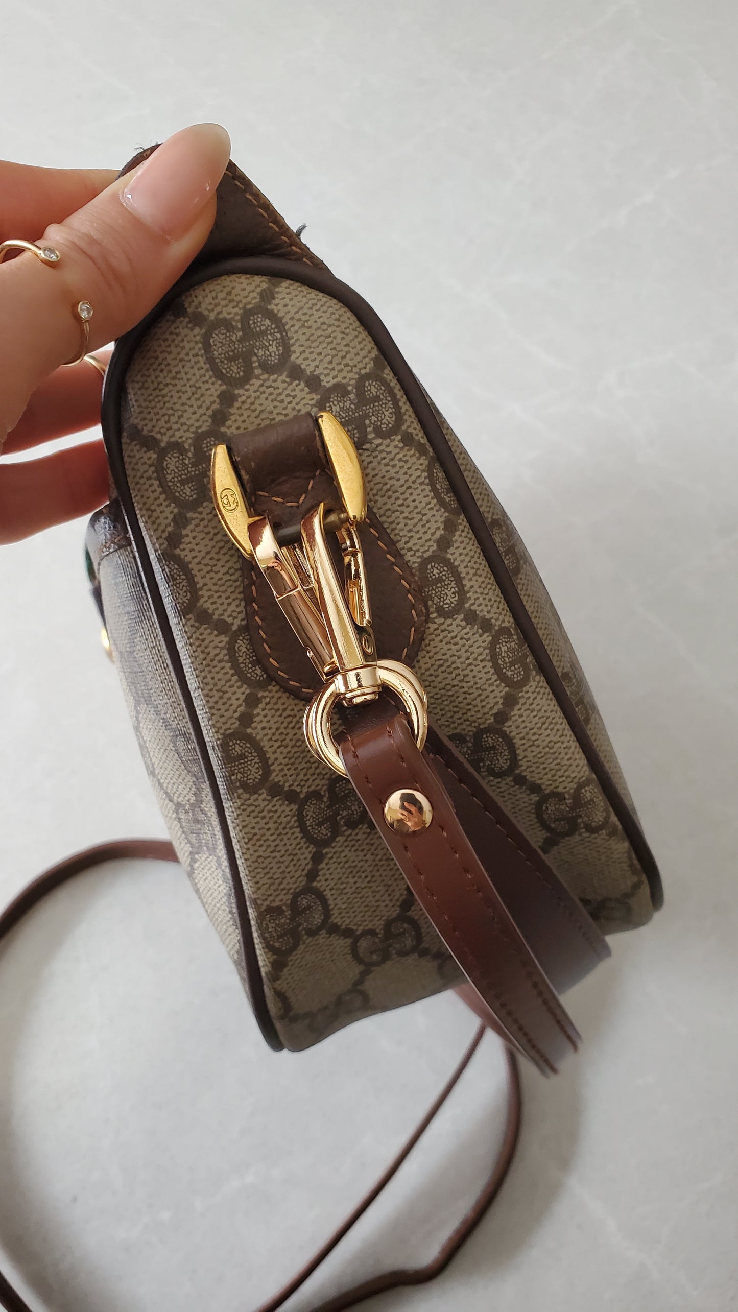 Authentic Vintage Gucci Upcycle Shoulder/ Crossbody Brown Purse on Chain