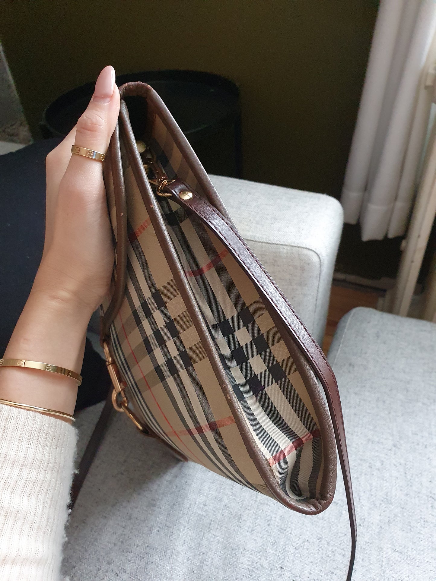 *New Drop* Authentic Burberry Upcycle Large (Brown) Purse on Strap