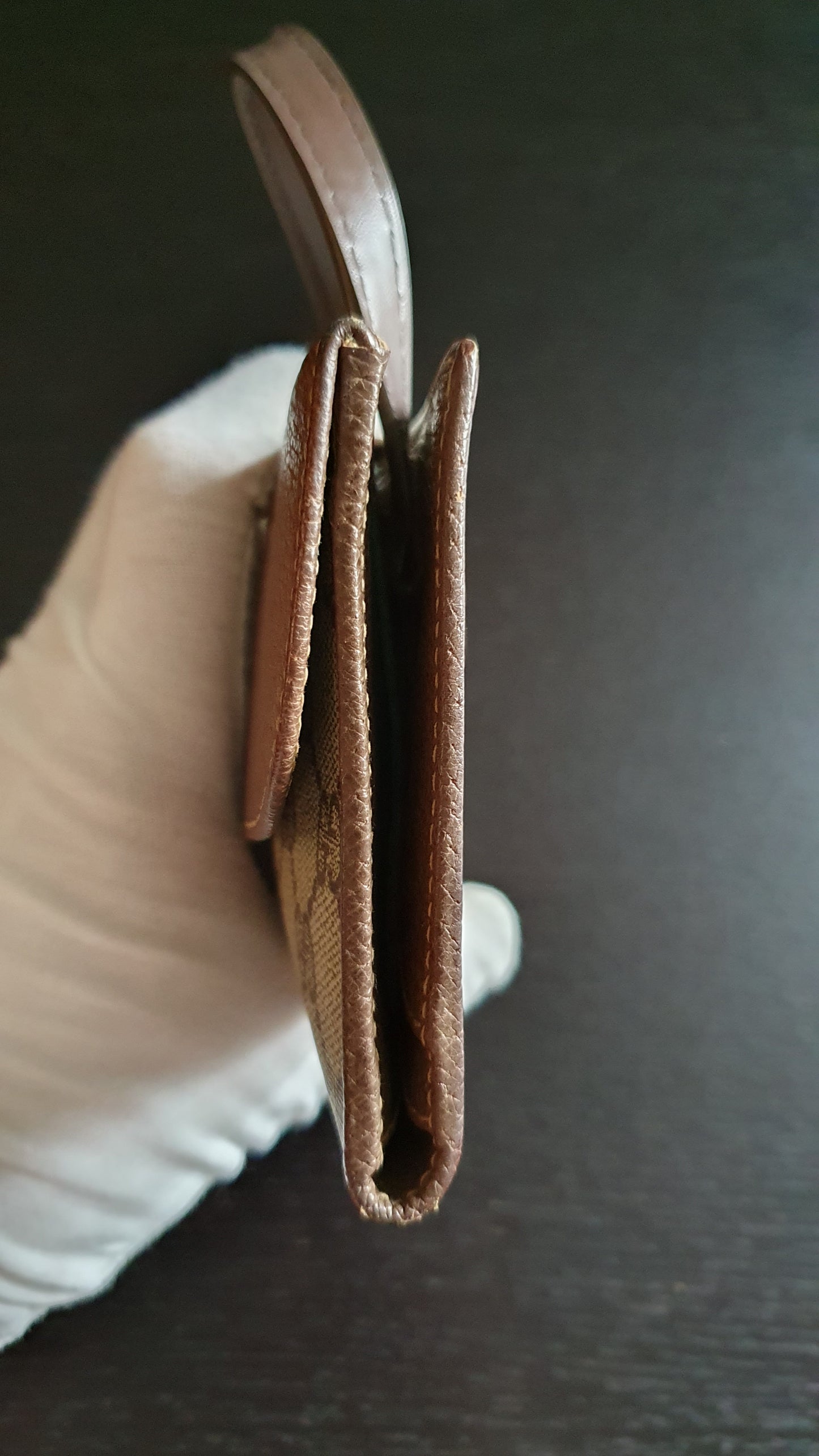Authentic Vintage Gucci Upcycle Brown Wallet with Single Handle