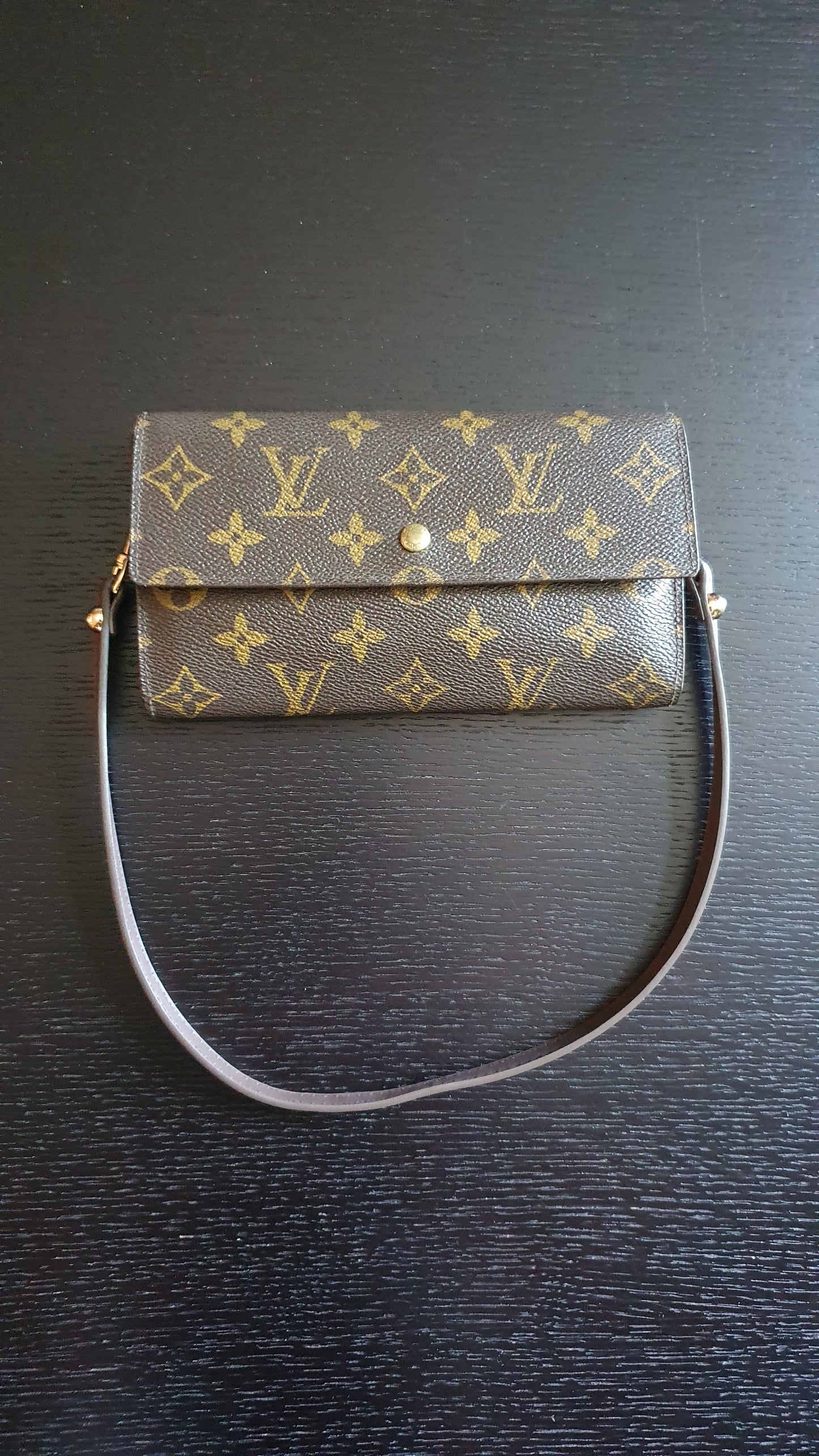 Authentic Vintage Louis Vuitton Upcycle Wallet with Shoulder Strap