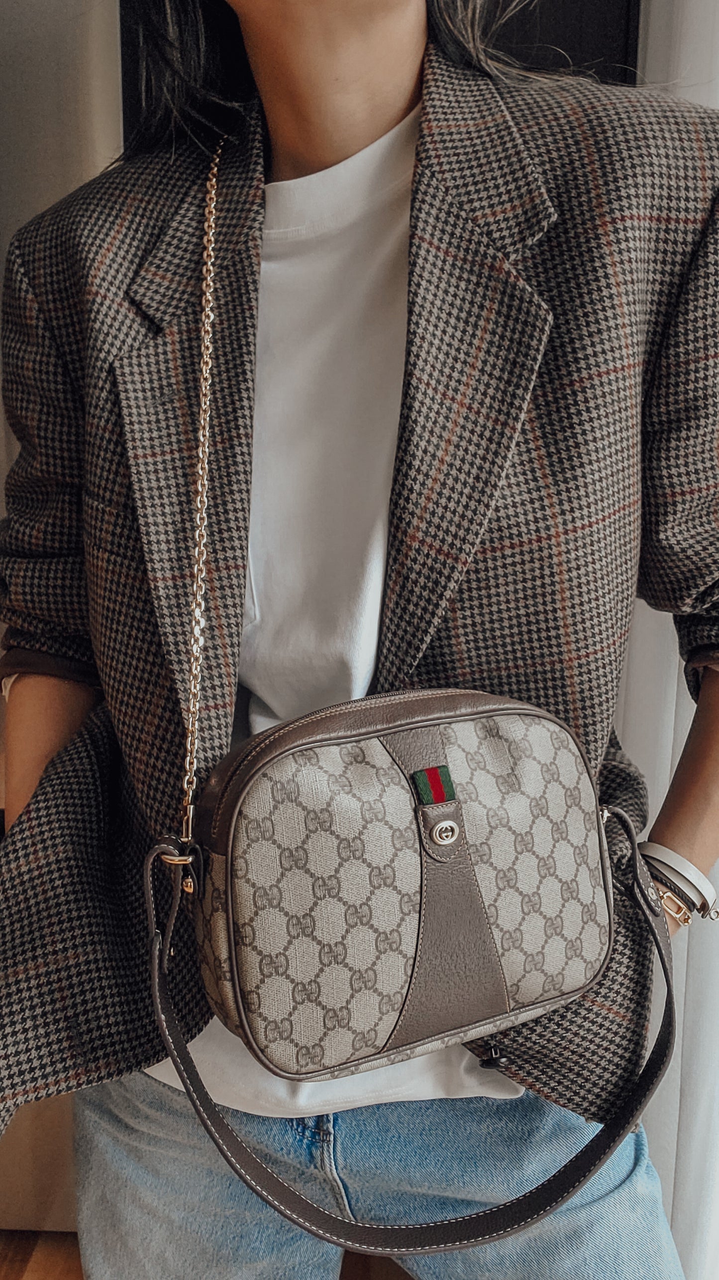 Authentic Vintage Gucci Upcycle Purse with Strap & Chain