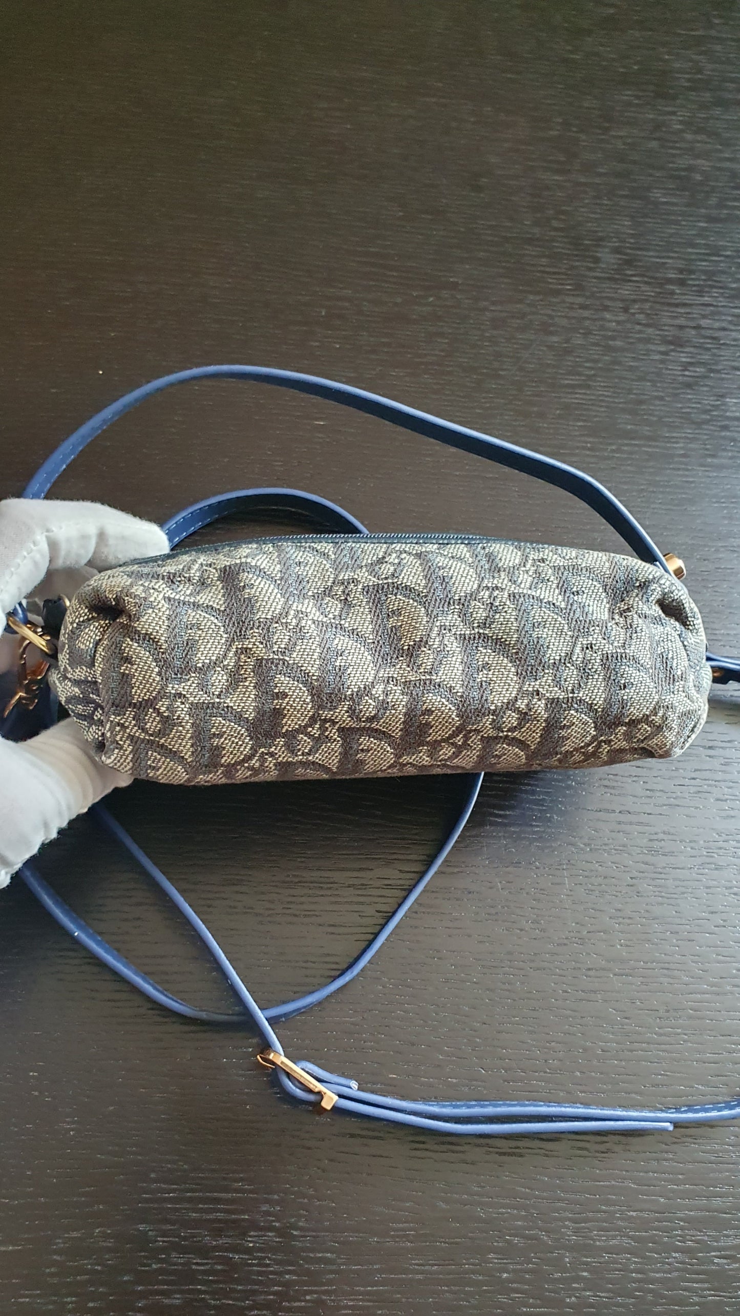 Authentic Vintage Dior Upcycle Navy Versatile Pouch Purse with Straps
