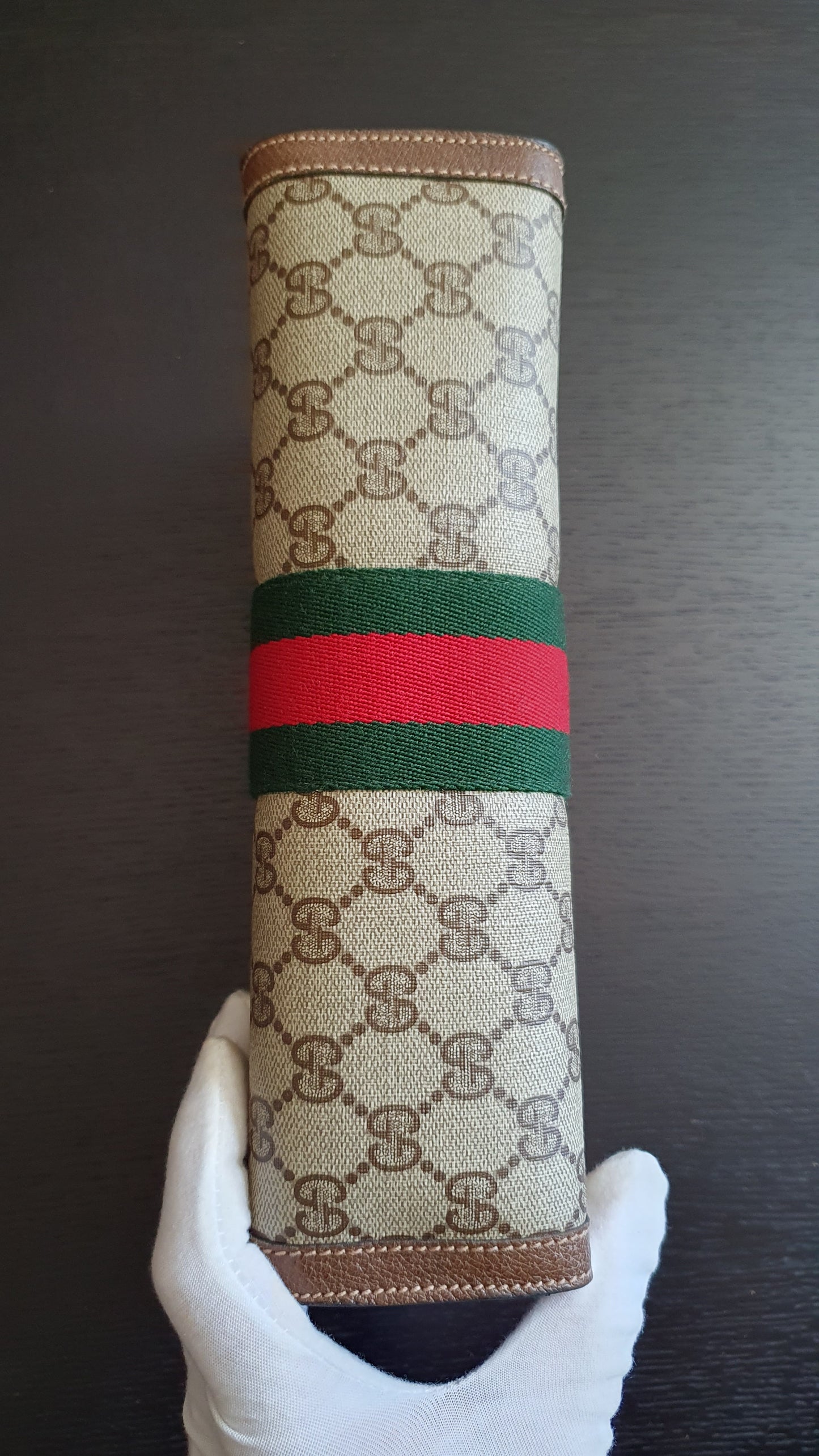 Authentic Vintage Gucci Brown Purse with Chain (with velcro closing)