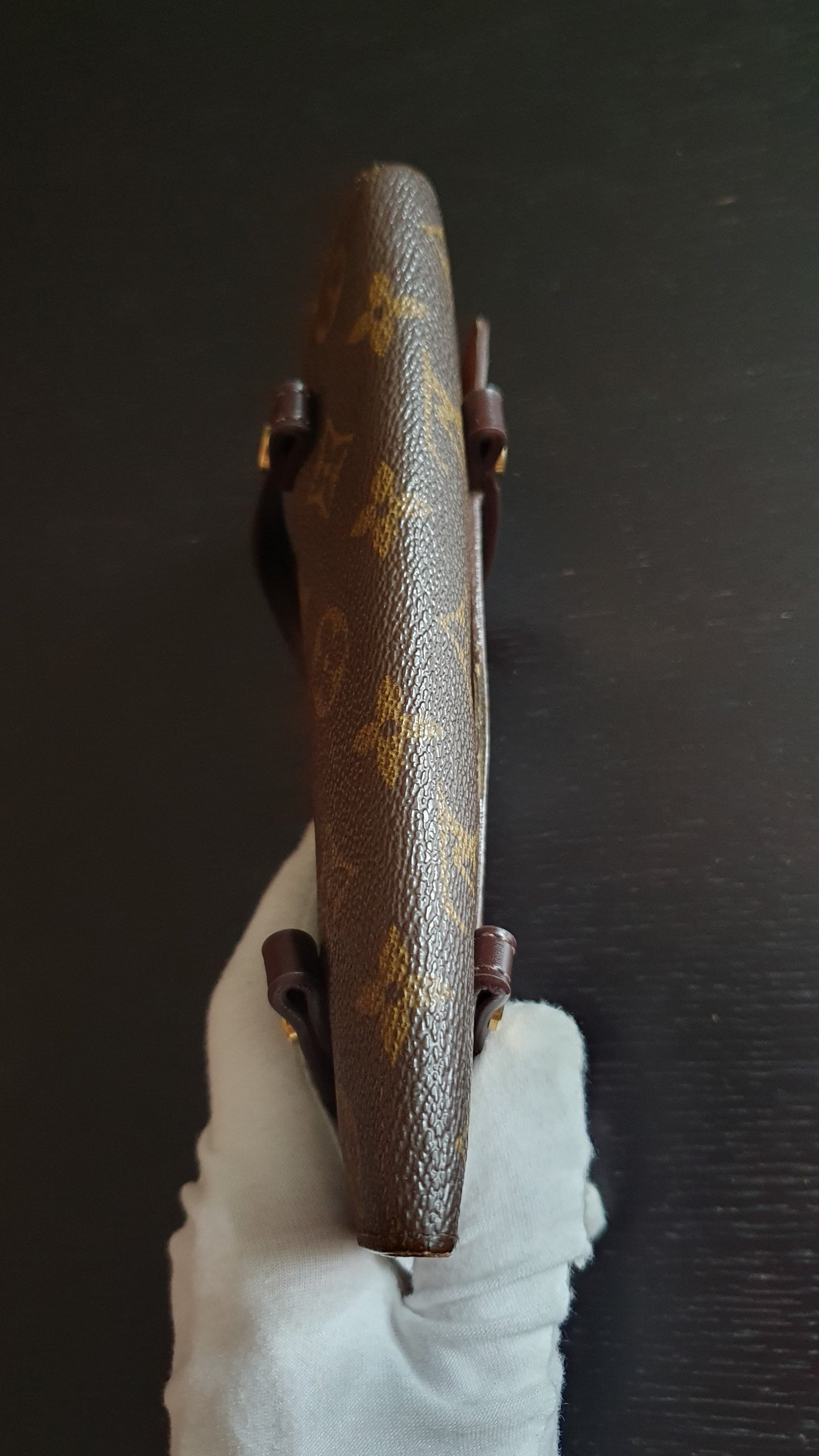 Authentic Vintage Louis Vuitton (2) Upcycle Brown Monogram Wallet with Two Handles