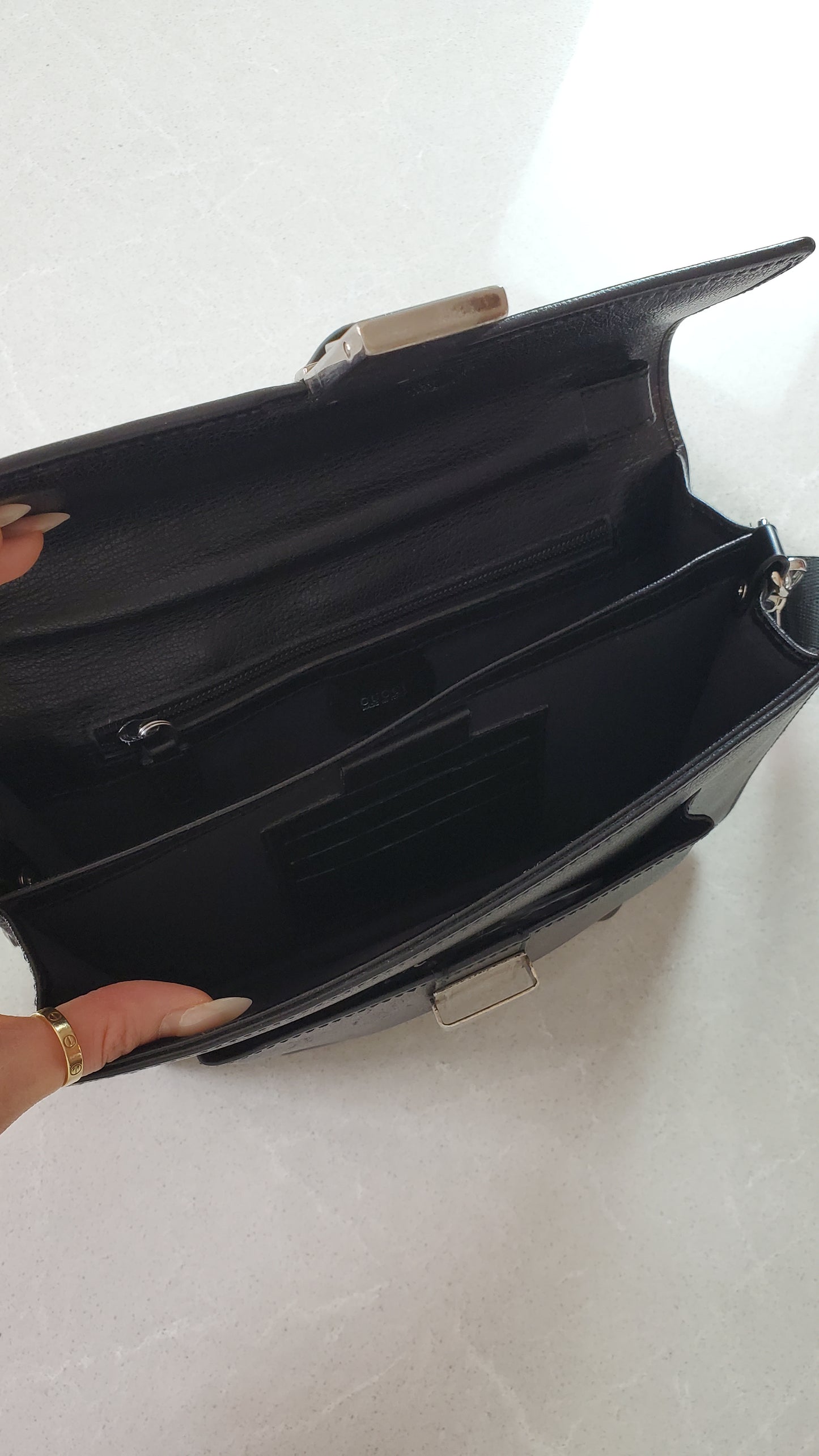 Authentic Gucci Upcycle Black Leather Purse with Strap