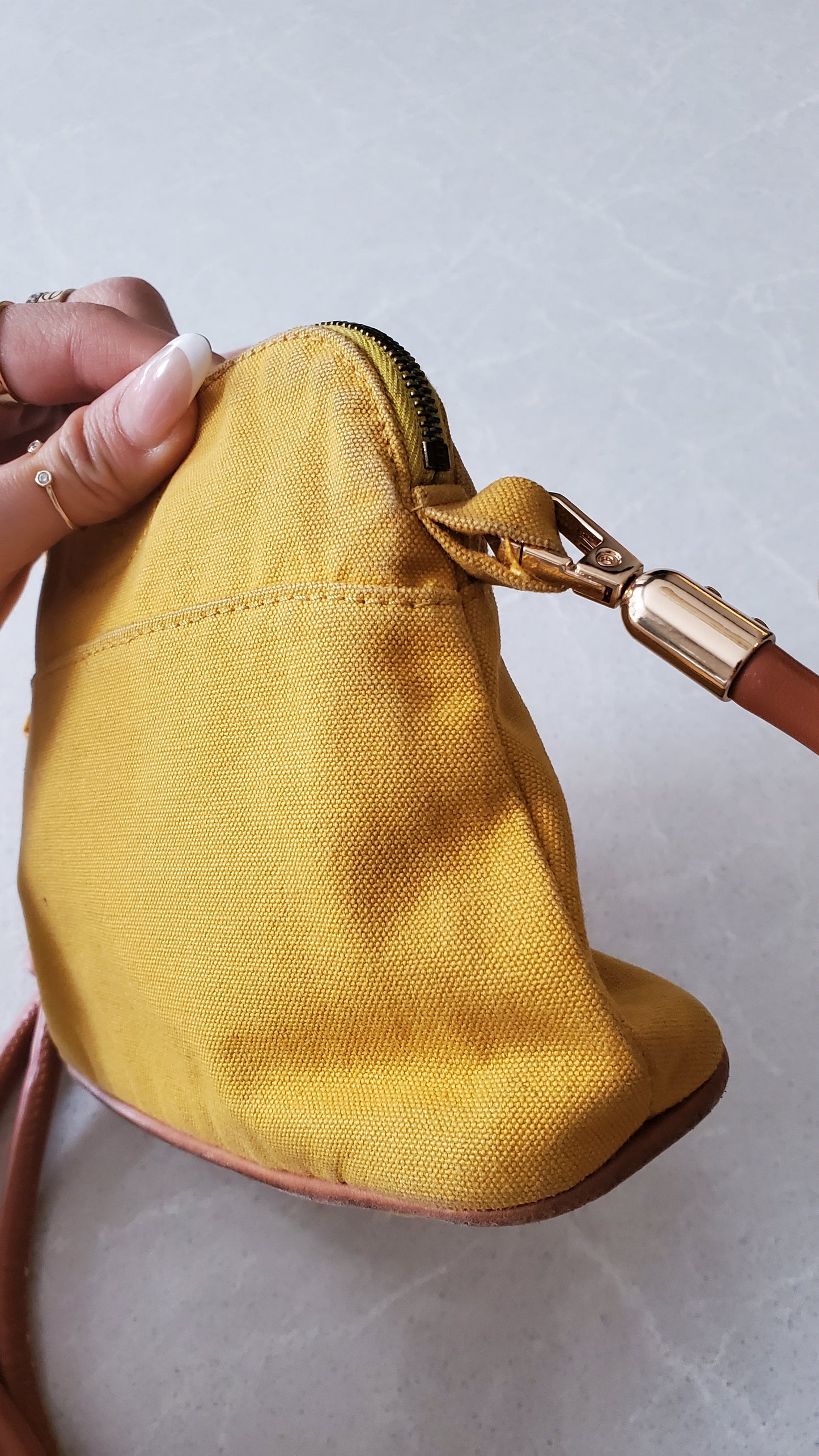 Authentic Hermès Upcycle Canvas Pochette with Strap