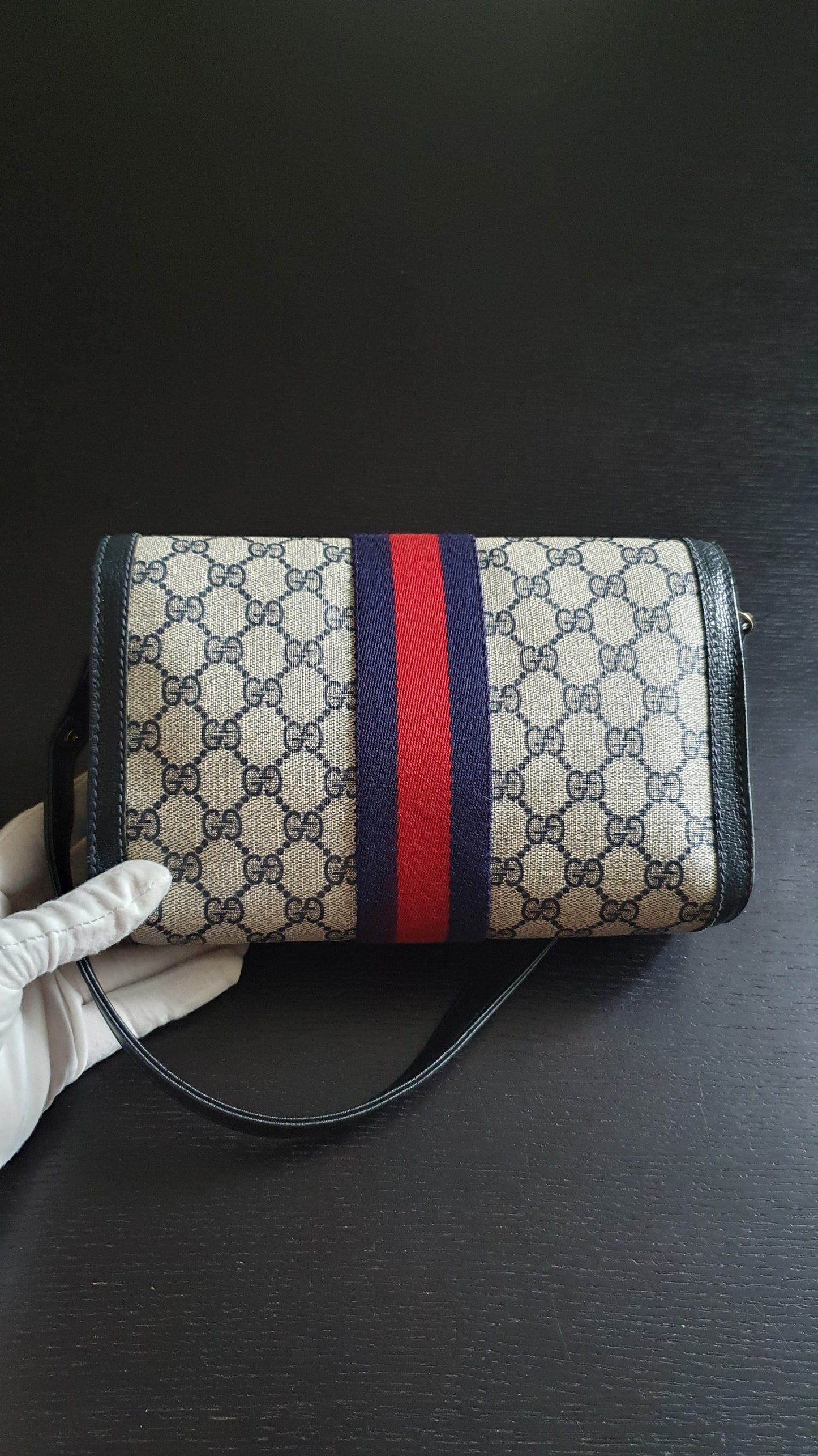 Authentic Vintage Gucci Upcycle (Dark Navy) Versatile Purse