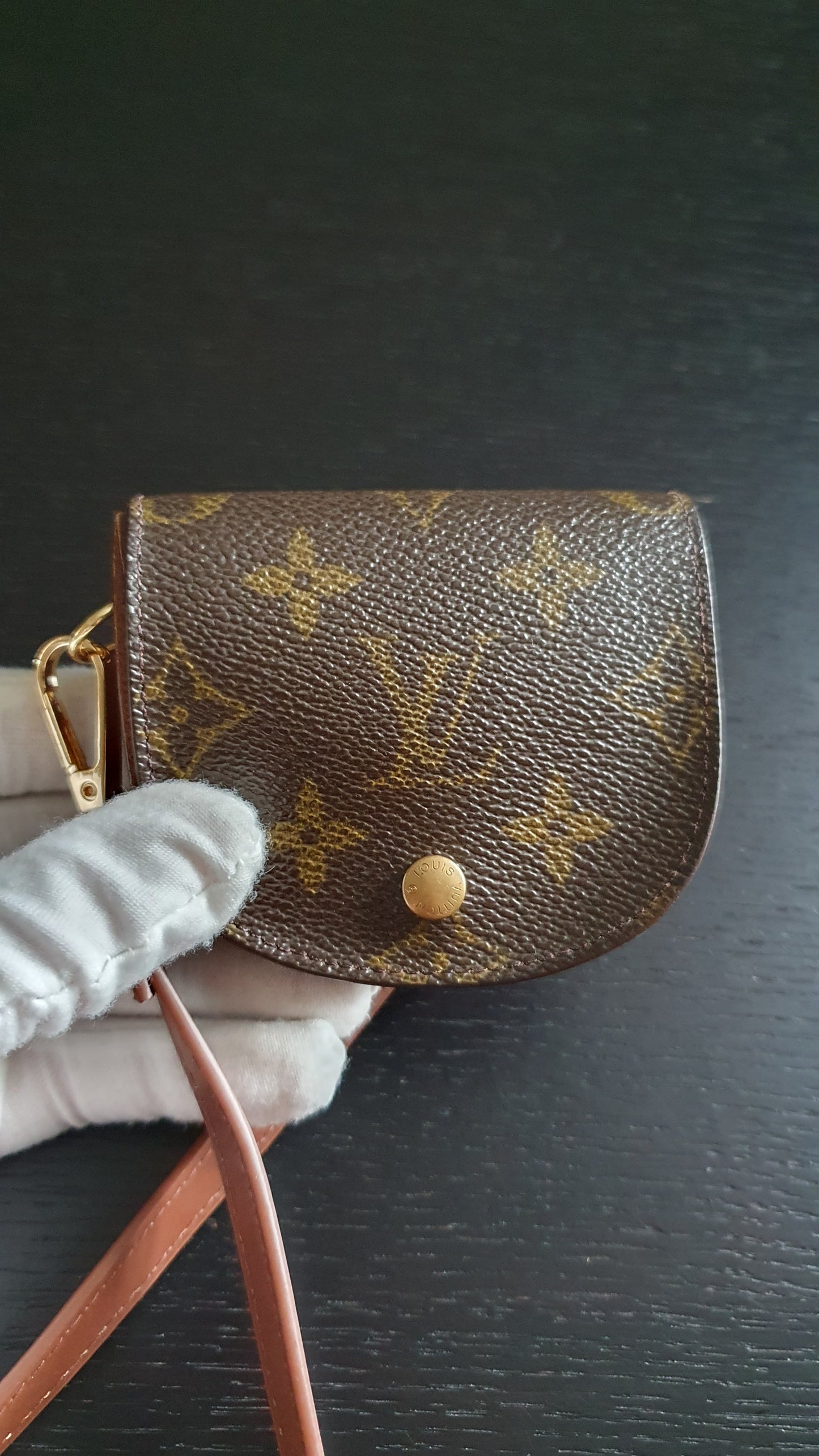 Authentic Vintage Louis Vuitton (2) Upcycle Mini Pouch with Strap