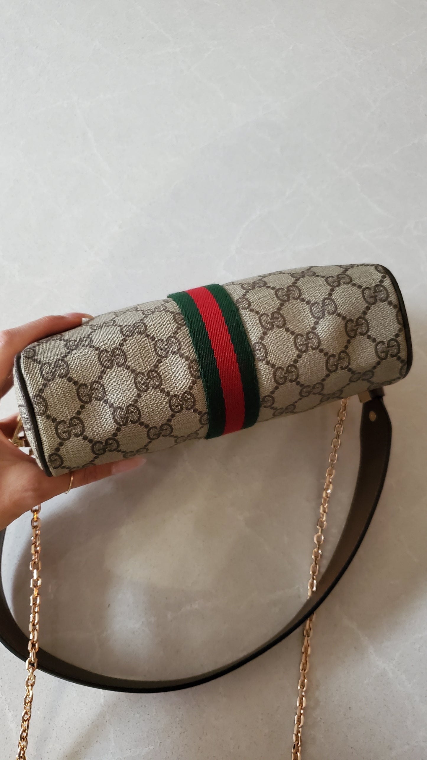 Authentic Vintage Gucci (75.01.012) Upcycle Purse on Chain & Strap