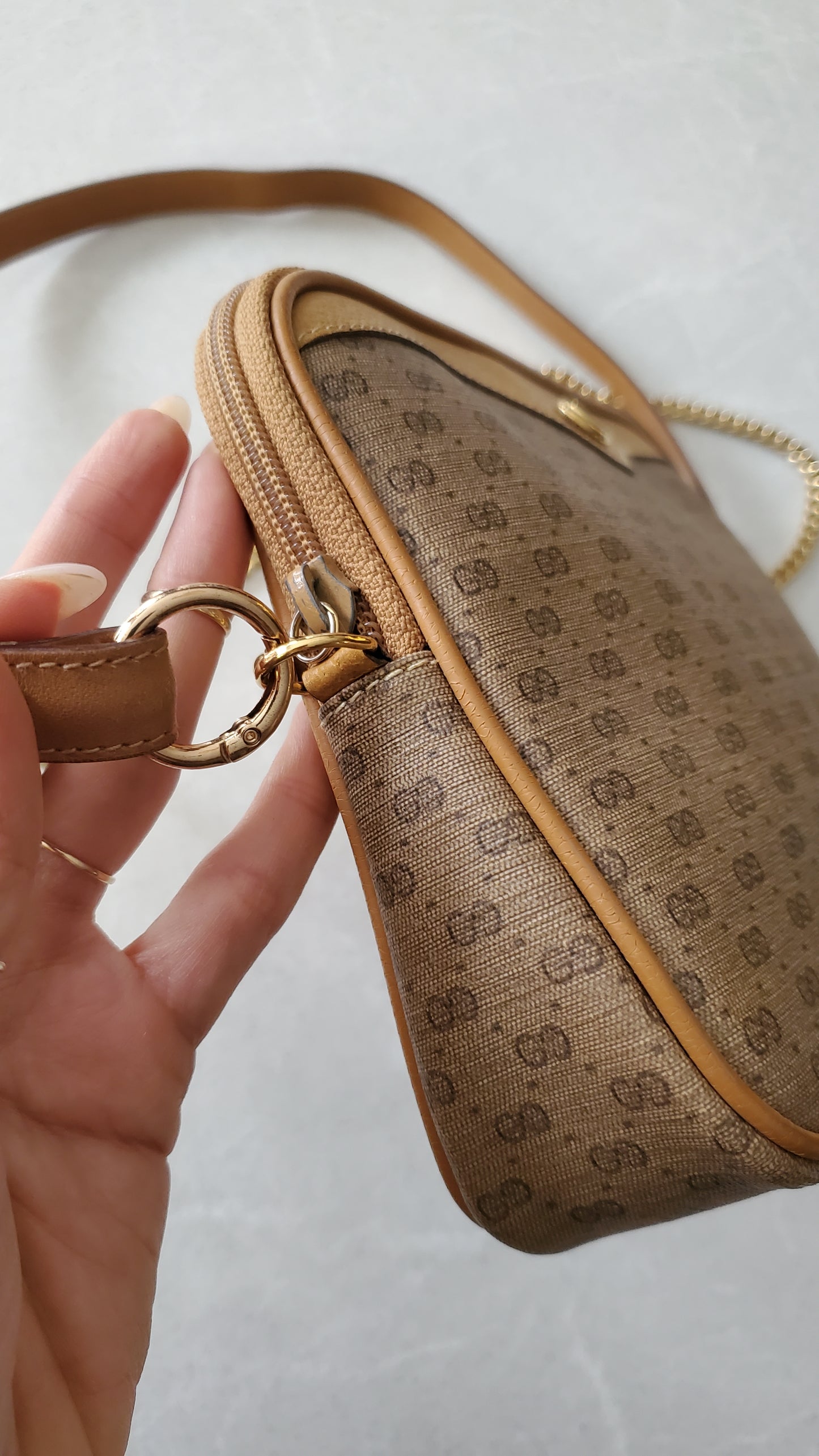 Authentic Vintage Gucci Upcycle Shoulder Purse on Chain/ Strap