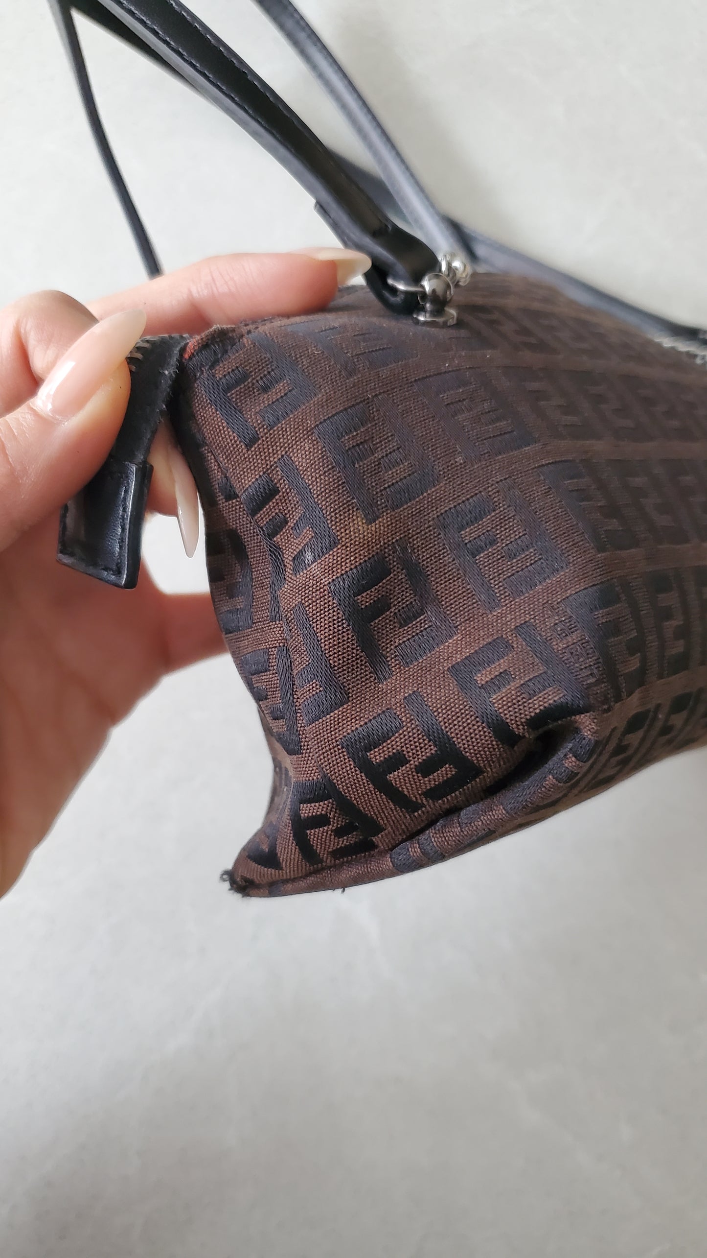 Authentic Vintage Fendi Upcycle Shoulder Purse on Chain & Strap