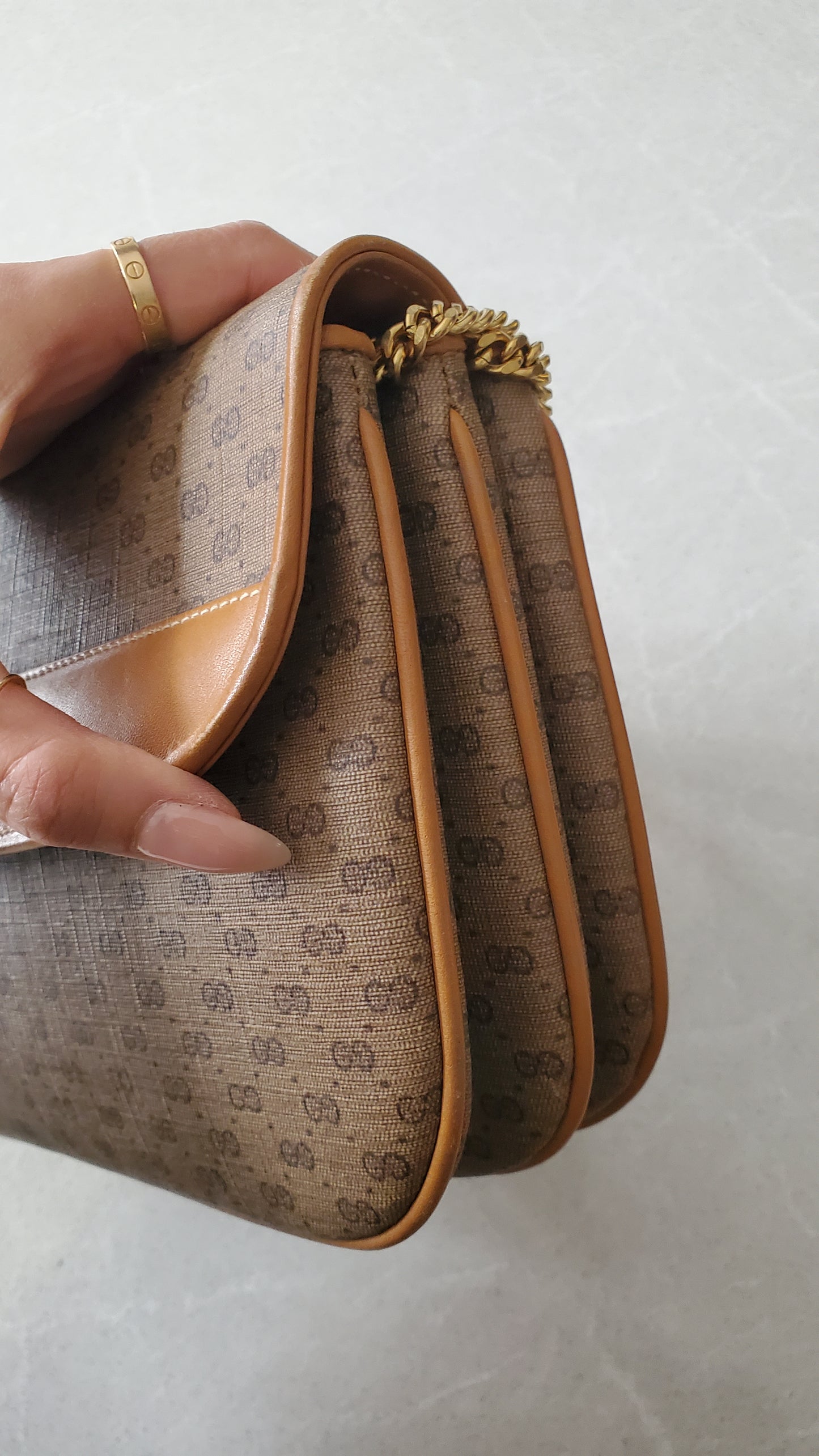 Authentic Vintage Gucci Upcycle 3 Compartments Purse on Chains