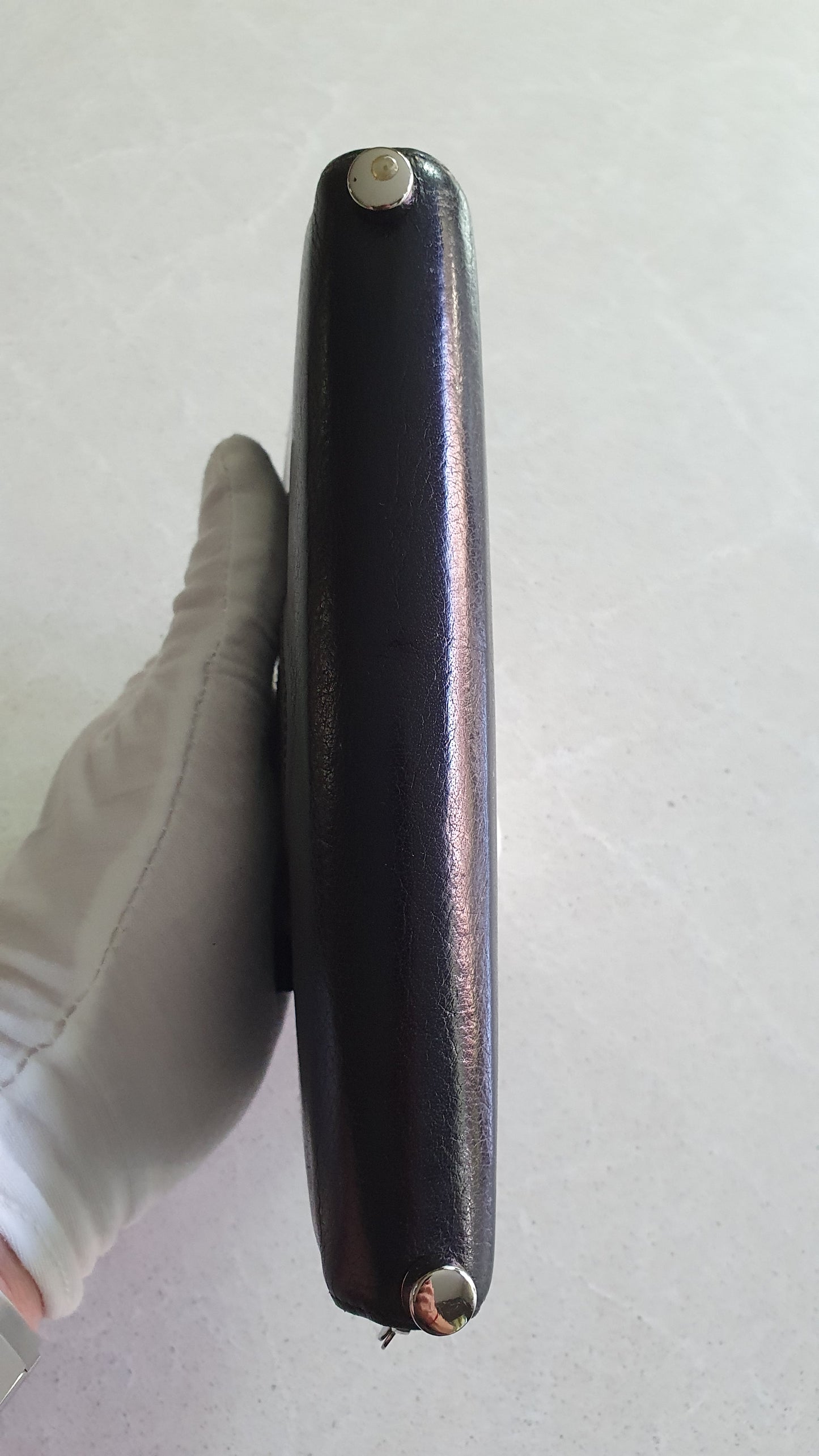 Authentic Vintage Cartier Upcycle Black Leather Wallet with Two Handles