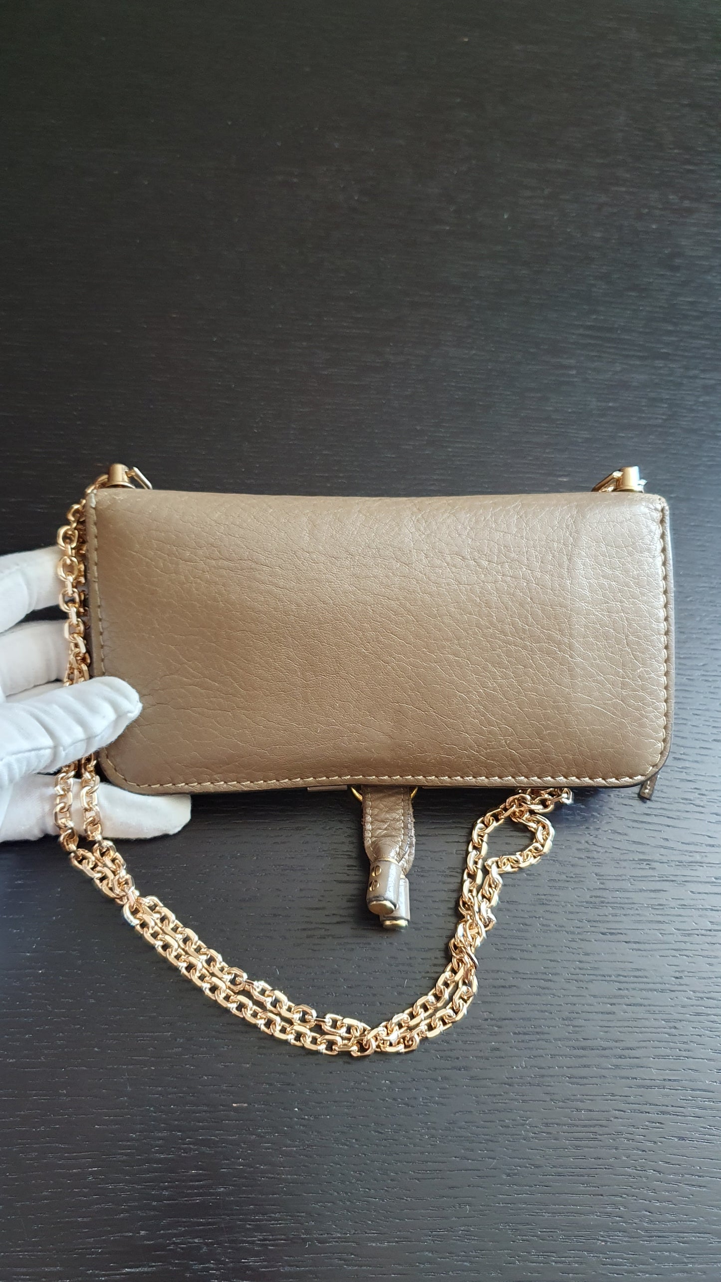 Authentic Chloé Upcycle Leather Wallet with Versatile Chain