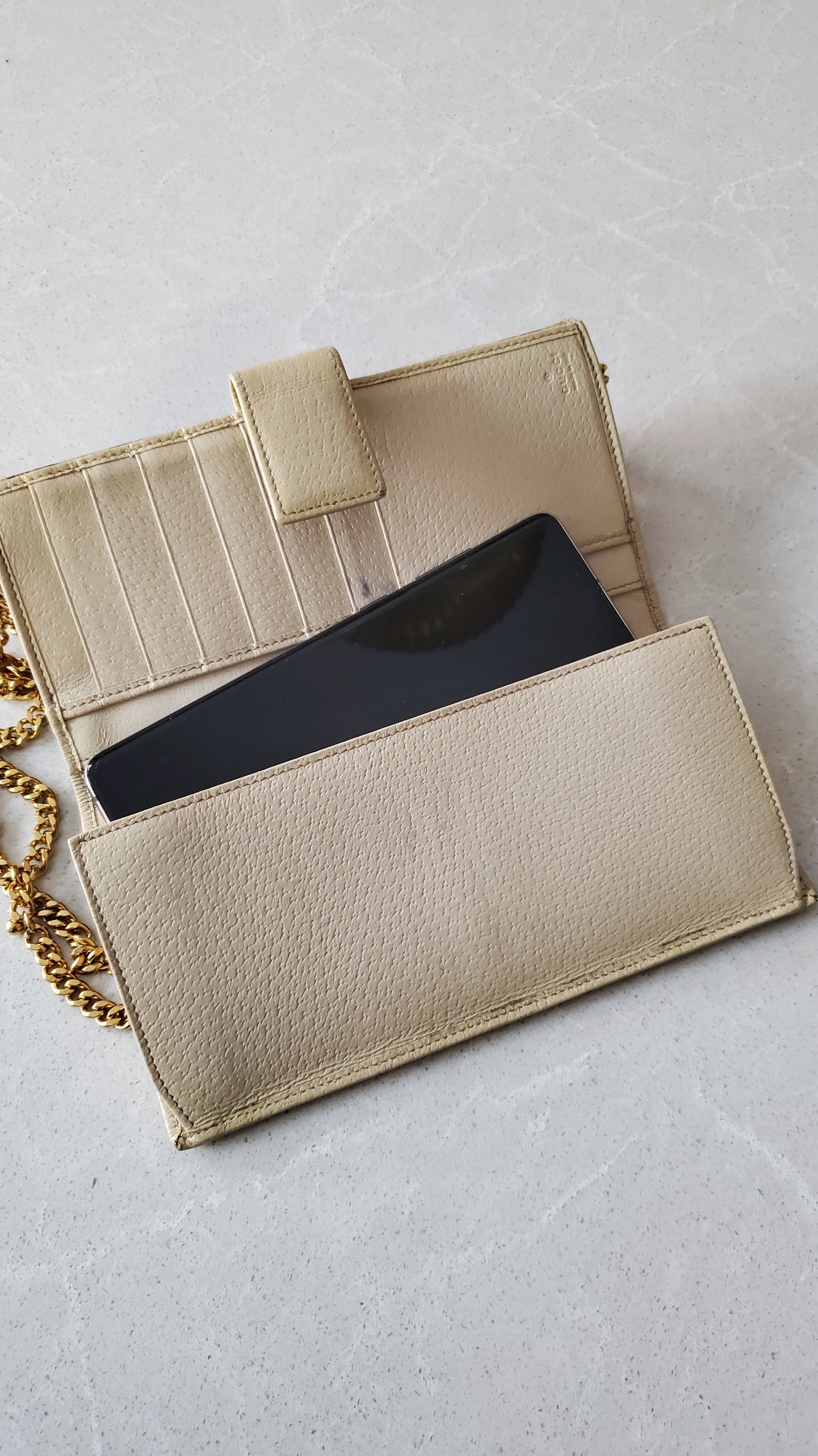 Authentic Gucci Upcycle Brown Wallet on Chain