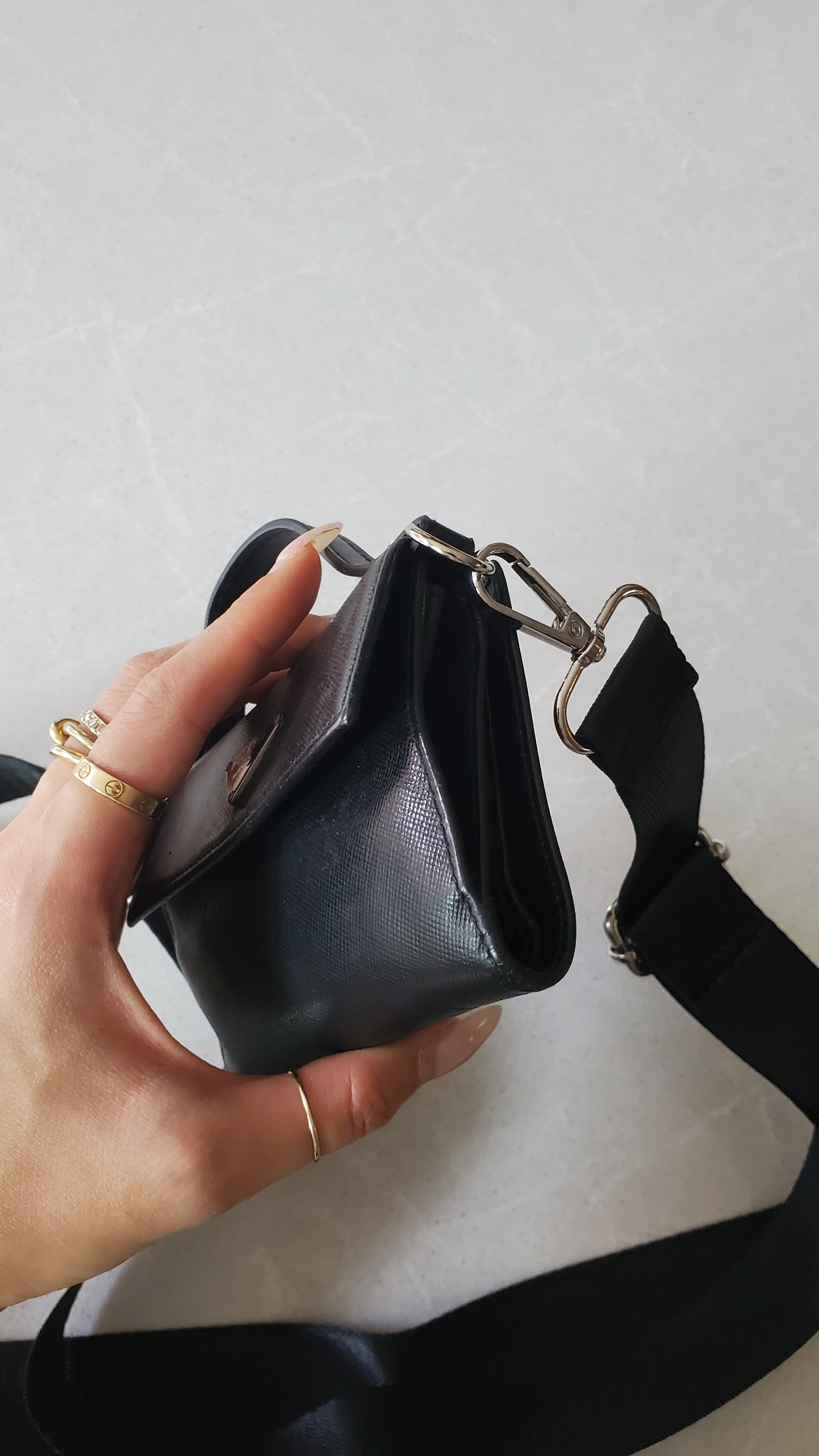 Authentic Prada Upcycle Black Wallet with Straps