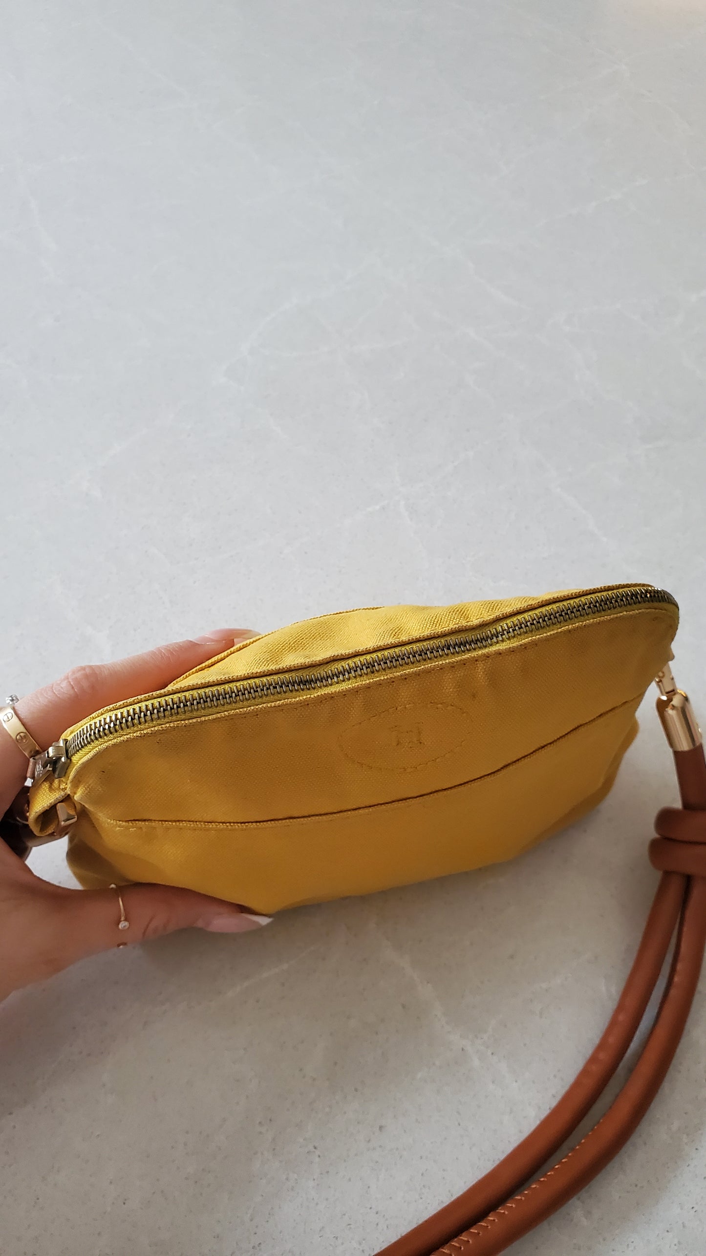 Authentic Hermès Upcycle Canvas Pochette with Strap