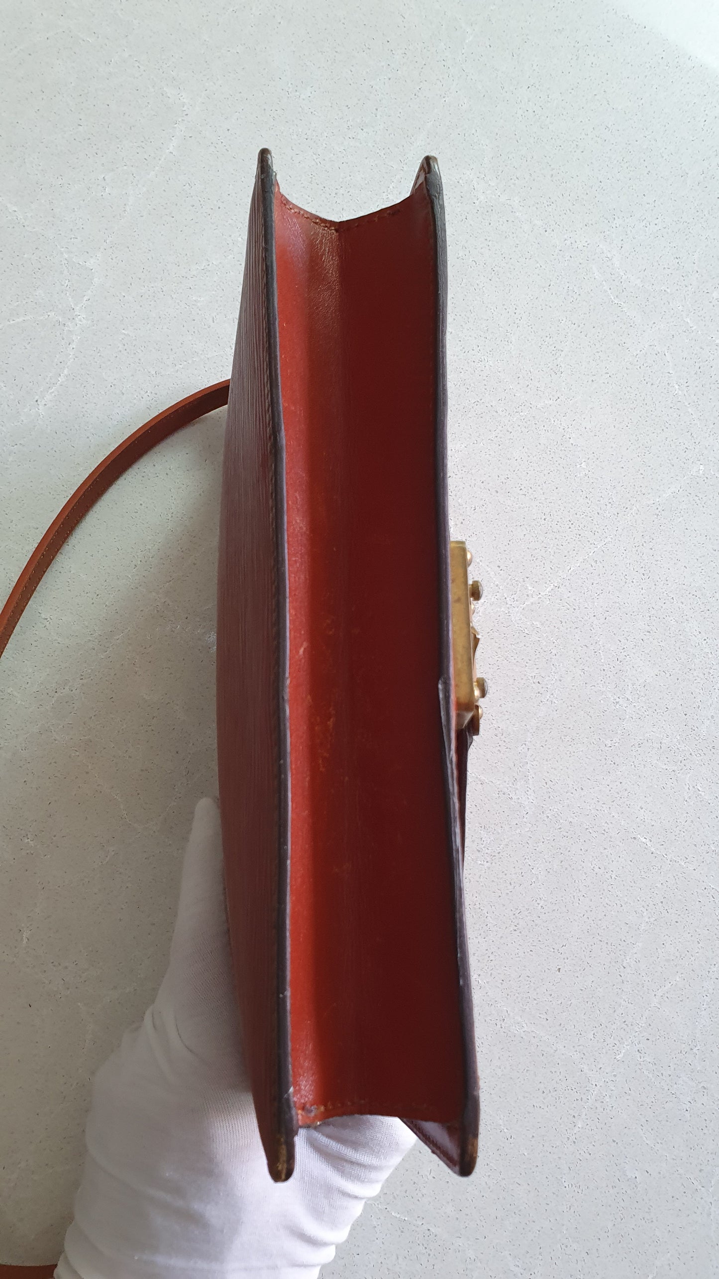 Authentic Louis Vuitton Upcycle Tan Epi Purse with Shoulder Strap