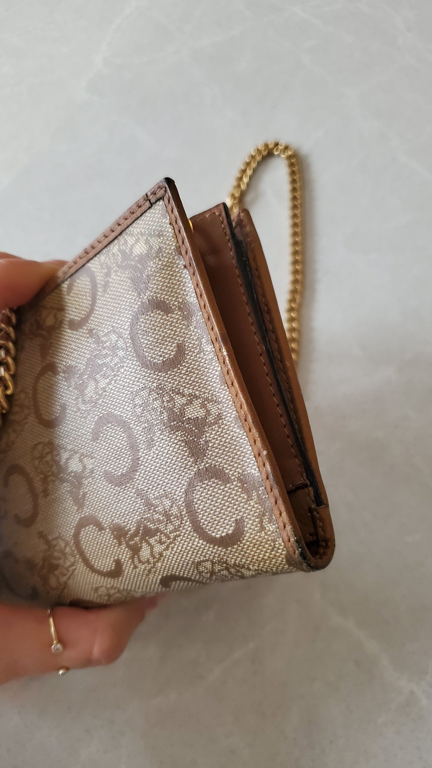 Authentic Vintage Celine Upcycle Long Wallet on Chains