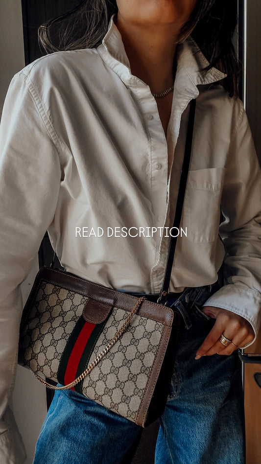 Authentic Vintage Gucci Upcycle Purse on Strap and Chain