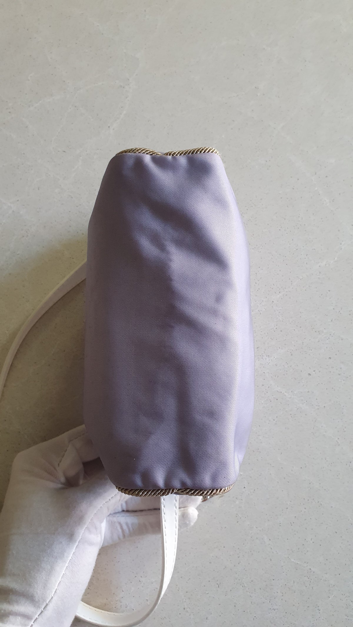 Authentic Prada Upcycle Lilac Pouch with Strap and Chain