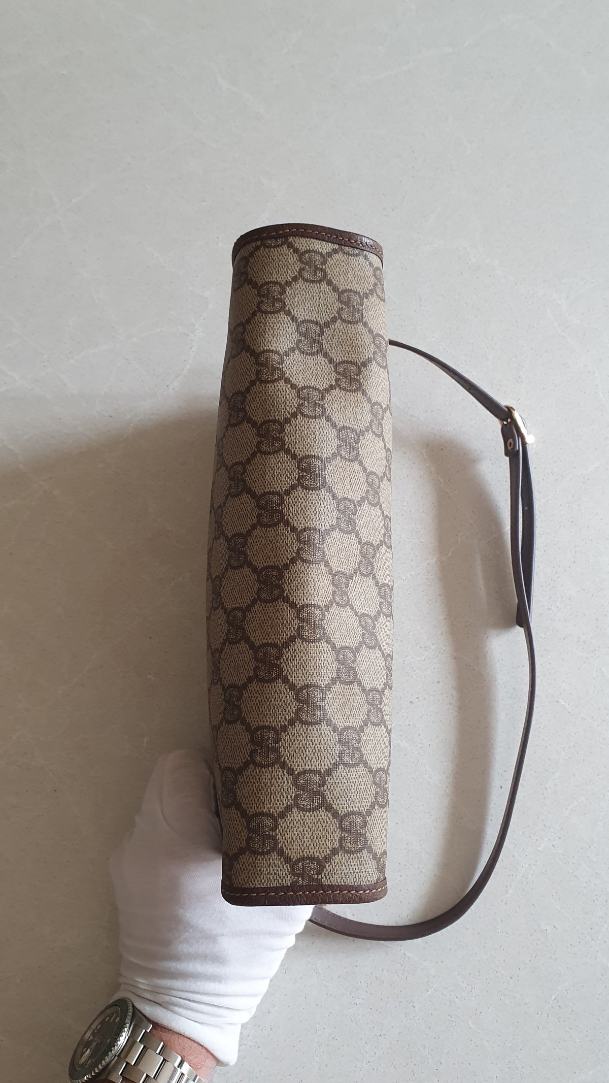 Authentic Vintage Gucci Upcycle Brown Purse with Straps and Chain