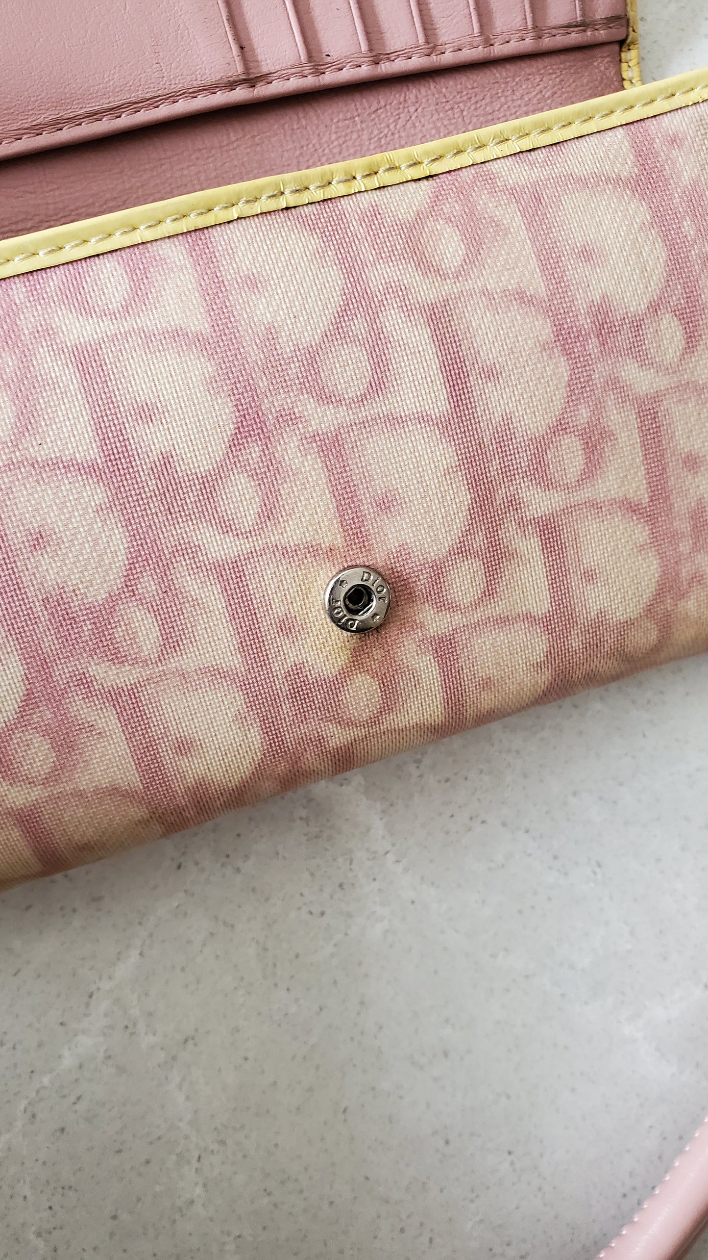 Authentic Vintage Dior Upcycle Pink Wallet on Strap