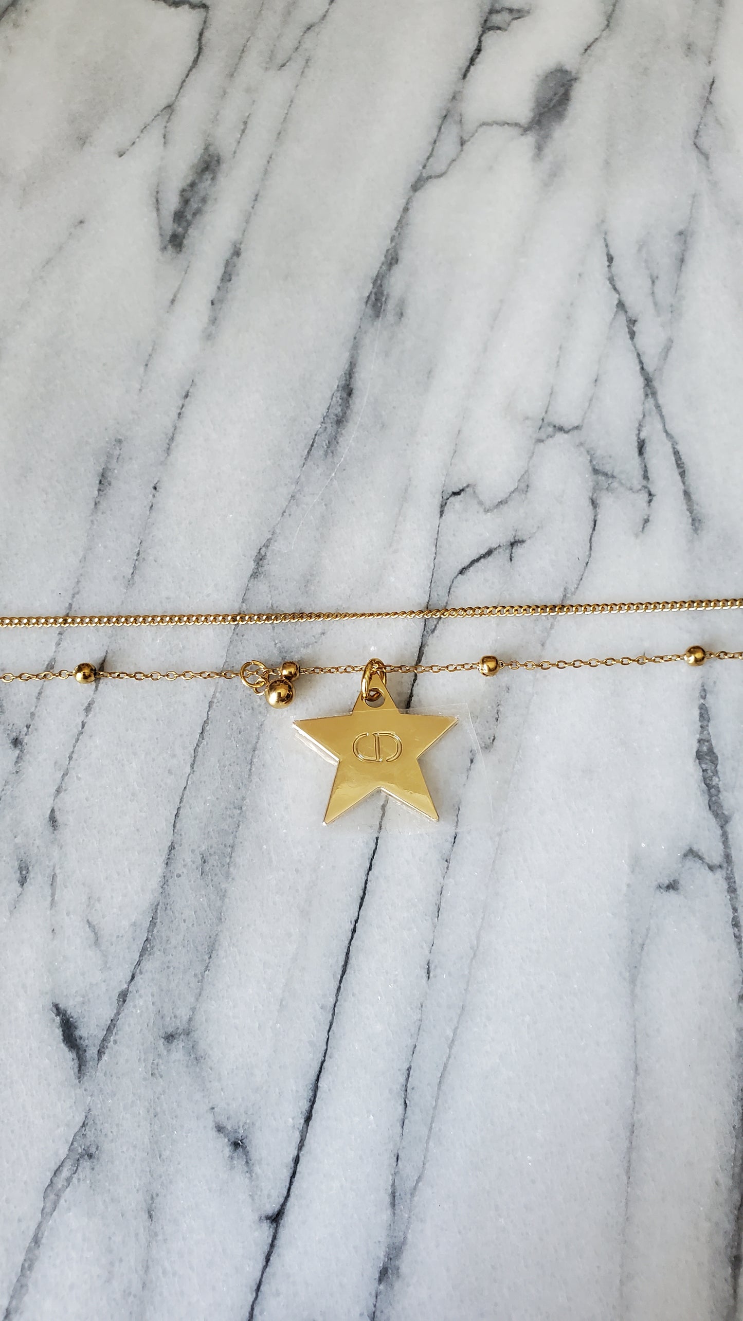 Authentic Dior (Star) Upcycle Gold Beads Layers Necklace