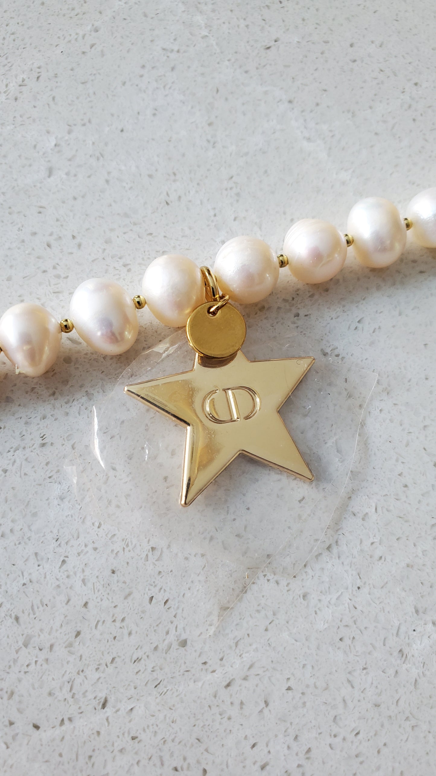 Authentic Dior (Star) Upcycle Handmade Real Freshwater Pearl Bracelet