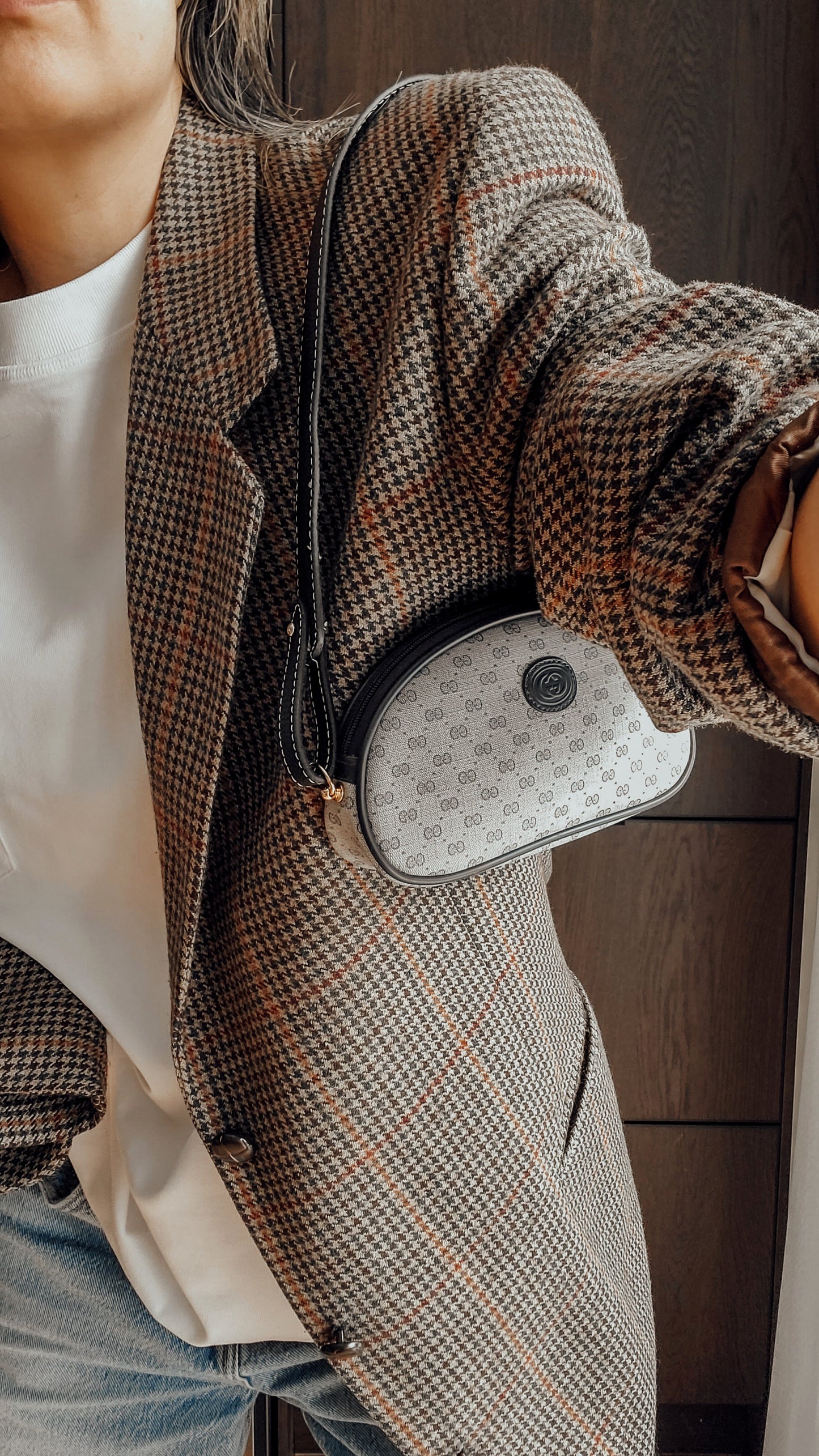 *Rare* Authentic Vintage Gucci Upcycle Shoulder Moon Purse with Strap