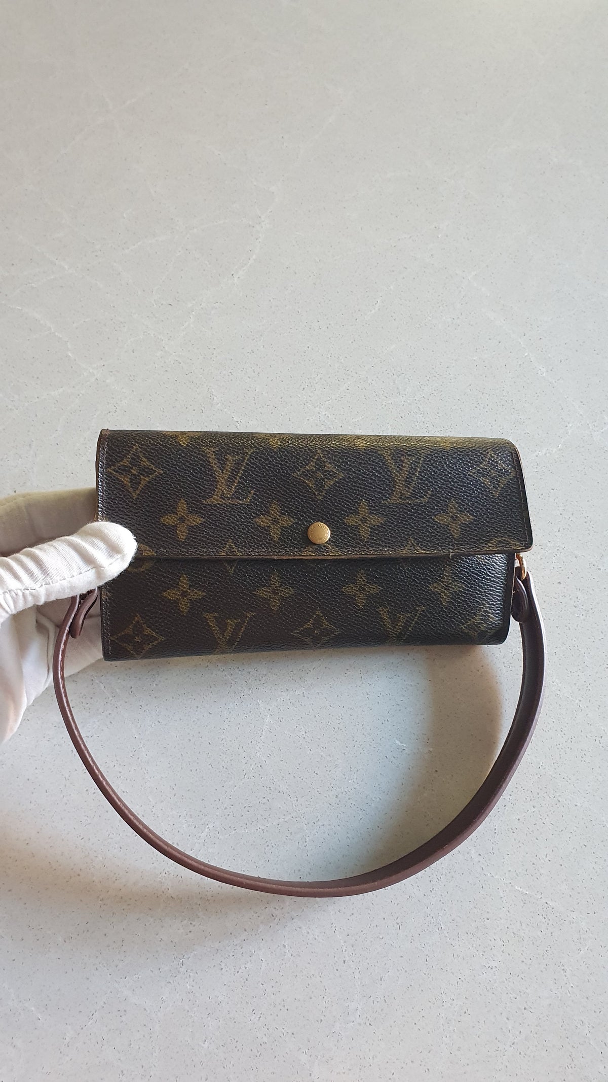 Authentic Vintage Louis Vuitton (2) Upcycle Wallet with Strap