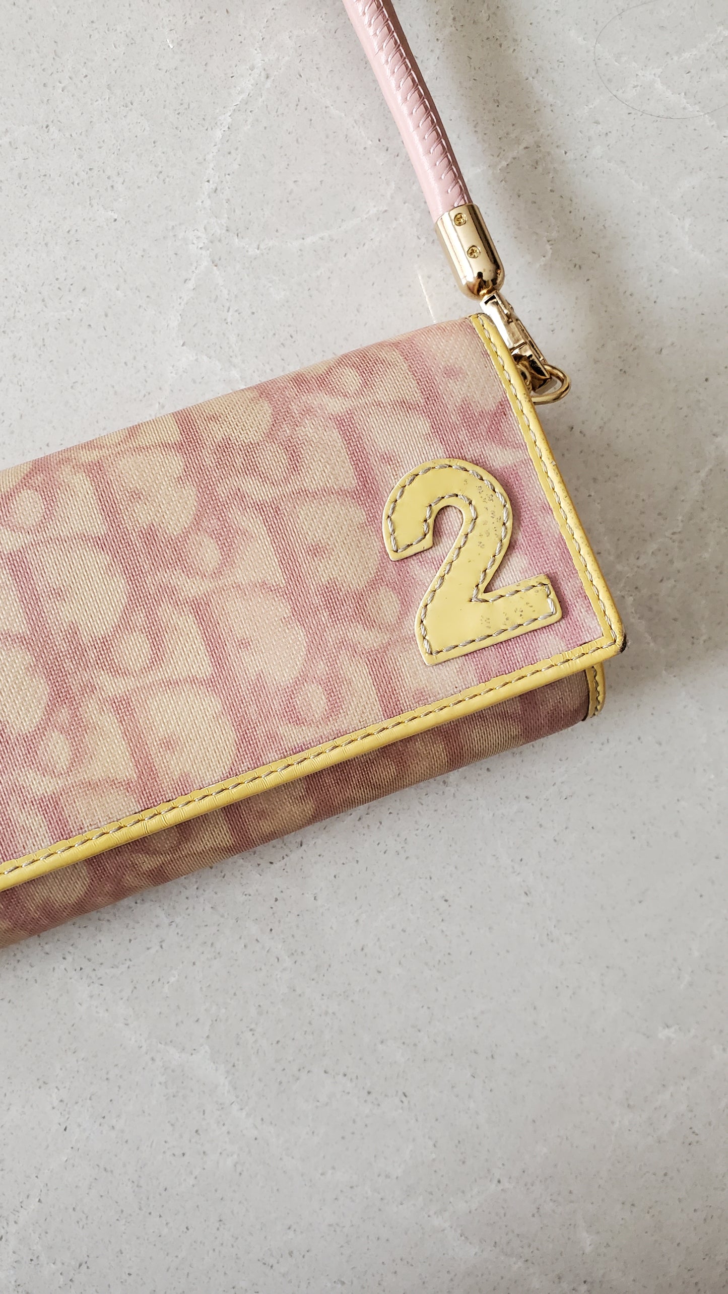 Authentic Vintage Dior Upcycle Pink Wallet on Strap