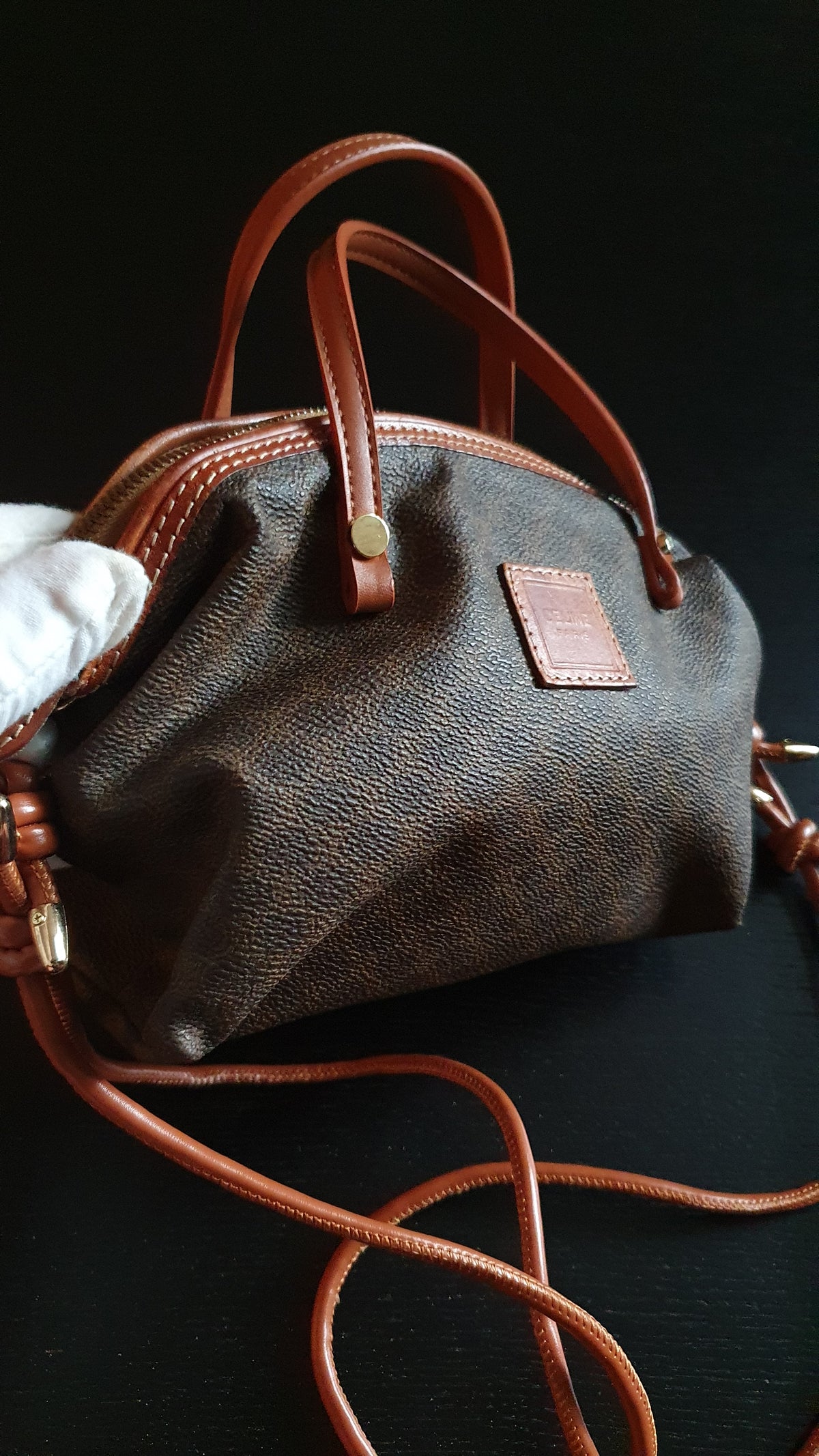Authentic Vintage Celine Upcycle Brown Purse with Straps