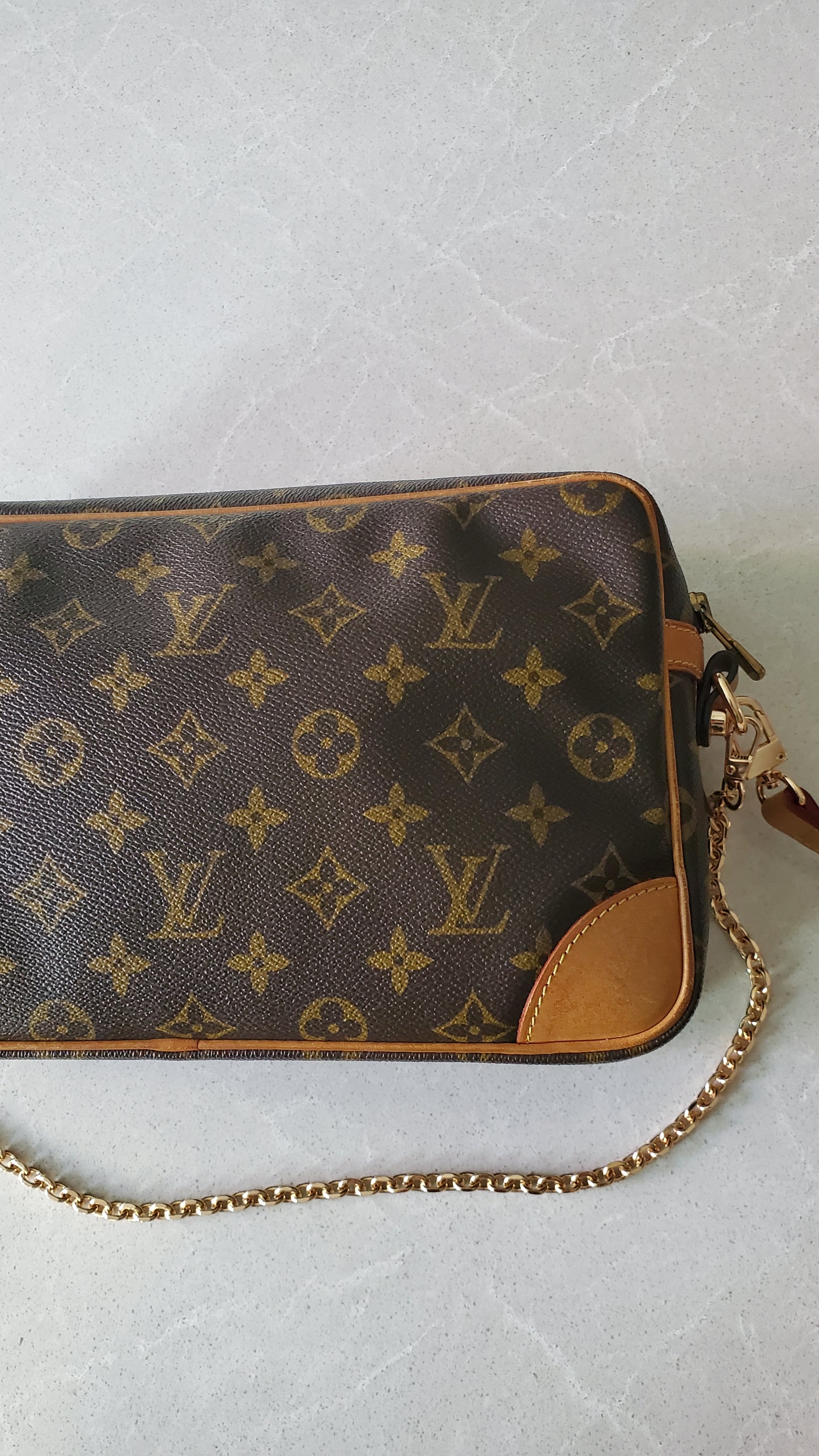 Authentic Vintage Louis Vuitton (871.SL) Upcycle Purse with Strap & Chain