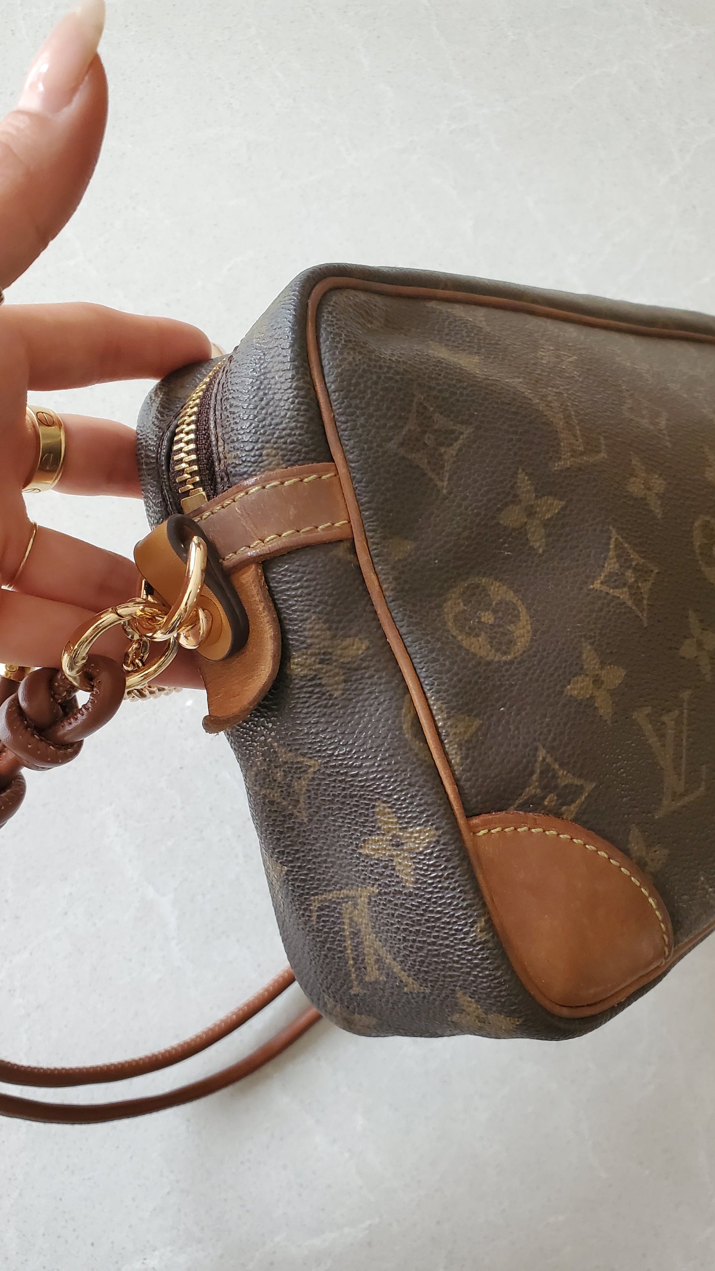 Authentic Vintage Louis Vuitton Upcycle Purse with Strap & Chain