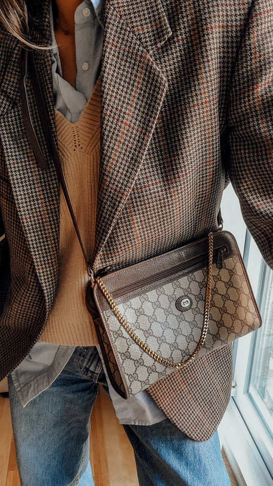 Authentic Vintage Gucci Upcycle Purse on Chain & Strap