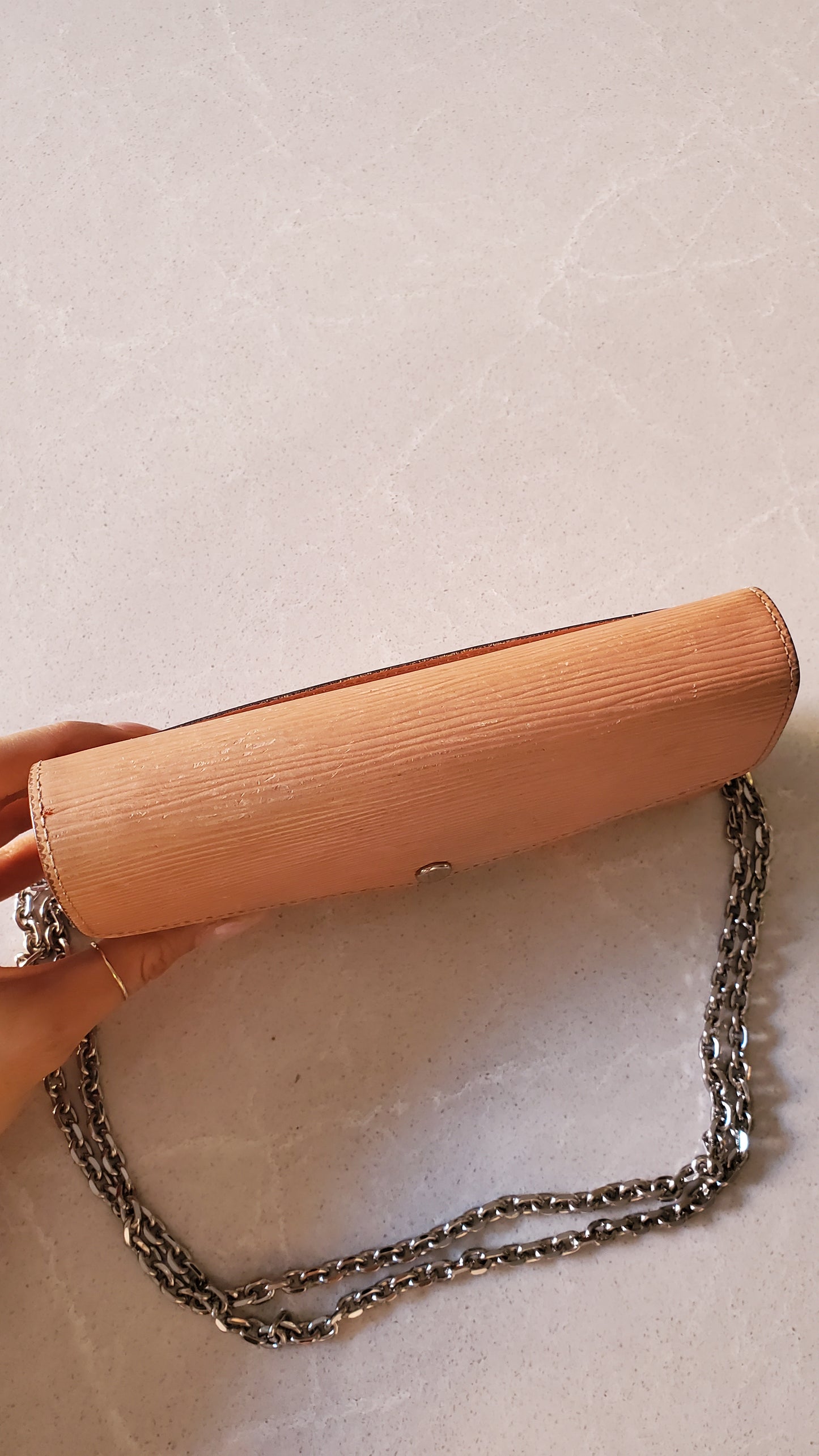 Authentic Louis Vuitton Pink Epi Upcycle Long Wallet on Chain
