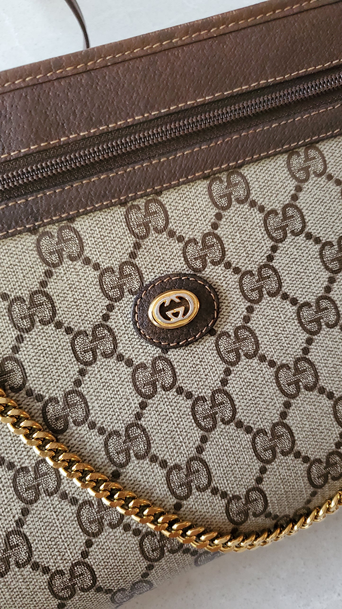 Authentic Vintage Gucci Upcycle Purse on Chain & Strap